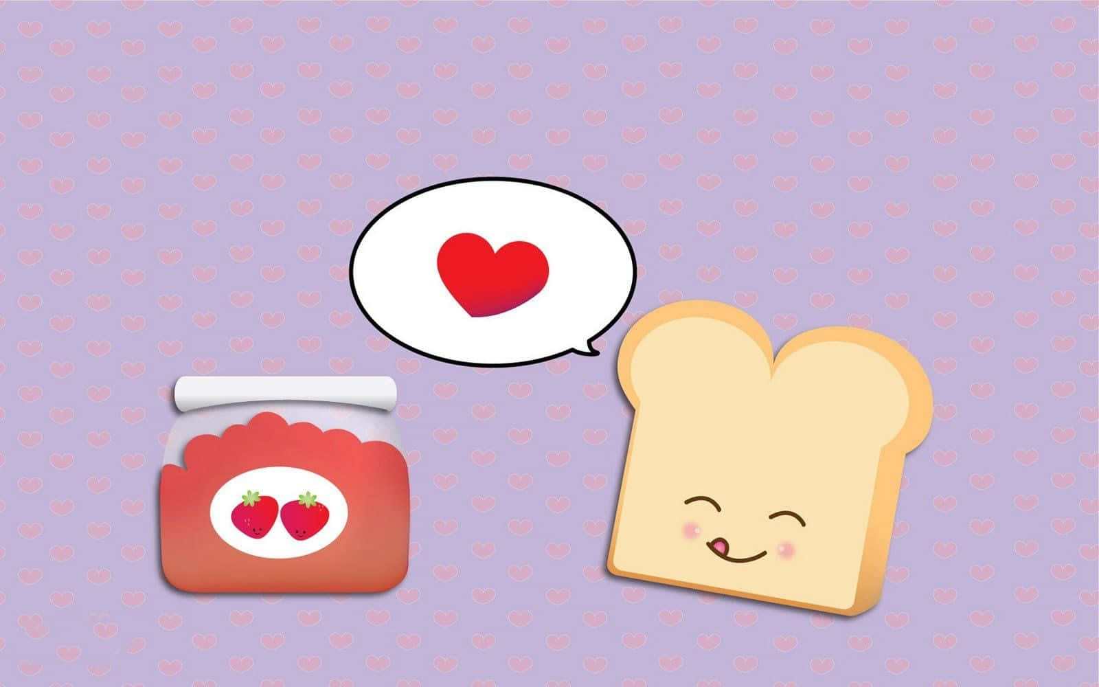 cute food, cartoon toast, smiley face, HD Desktop Wallpaper