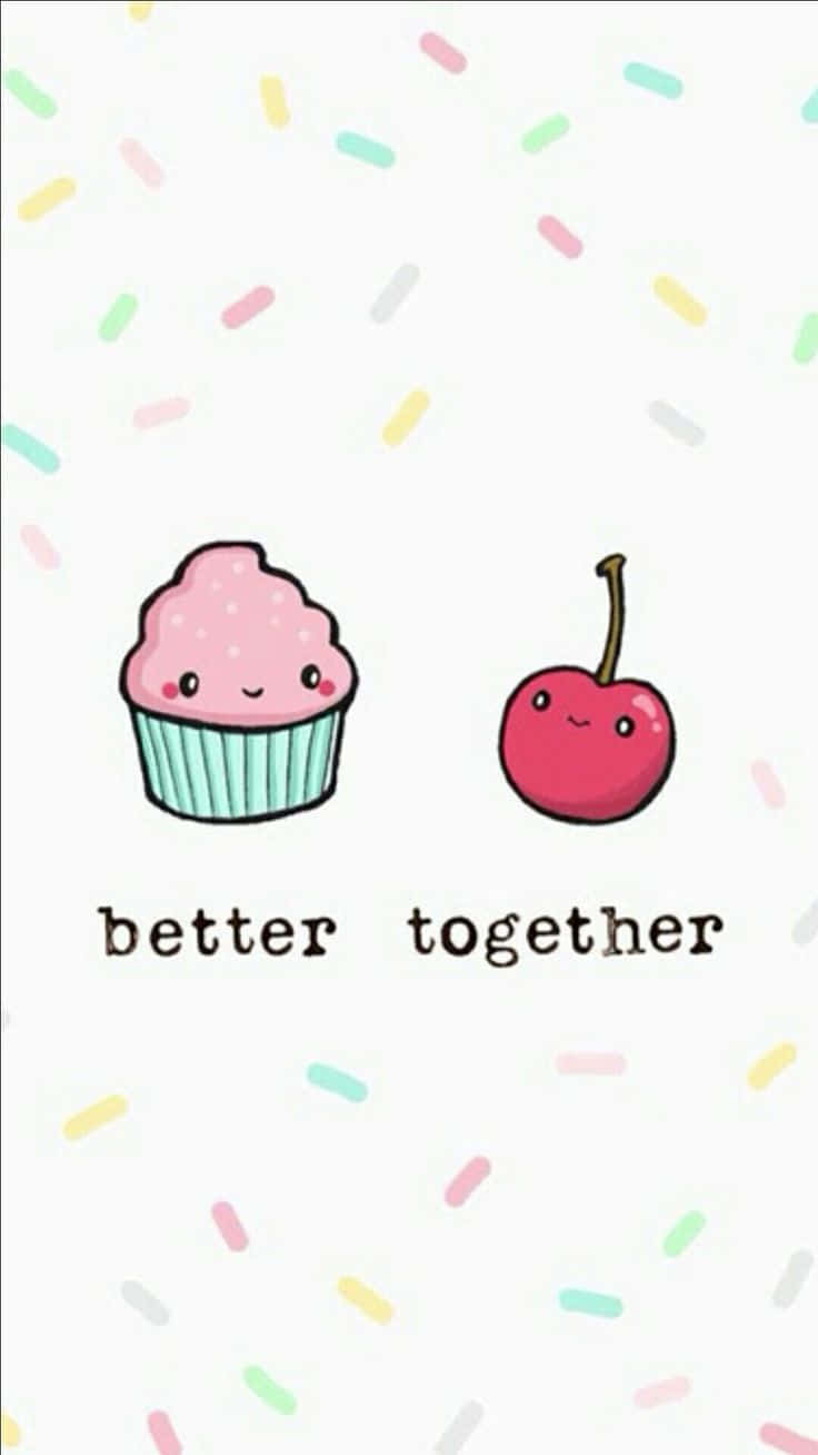 cute cupcake, cherry with smiling faces, white background, HD Phone Wallpaper