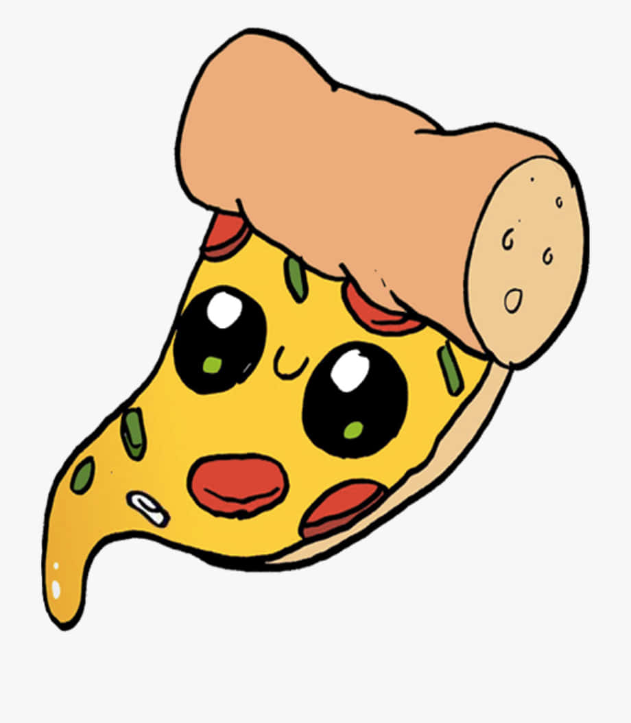 slice of pizza, big eyes, smile, SD Phone Wallpaper