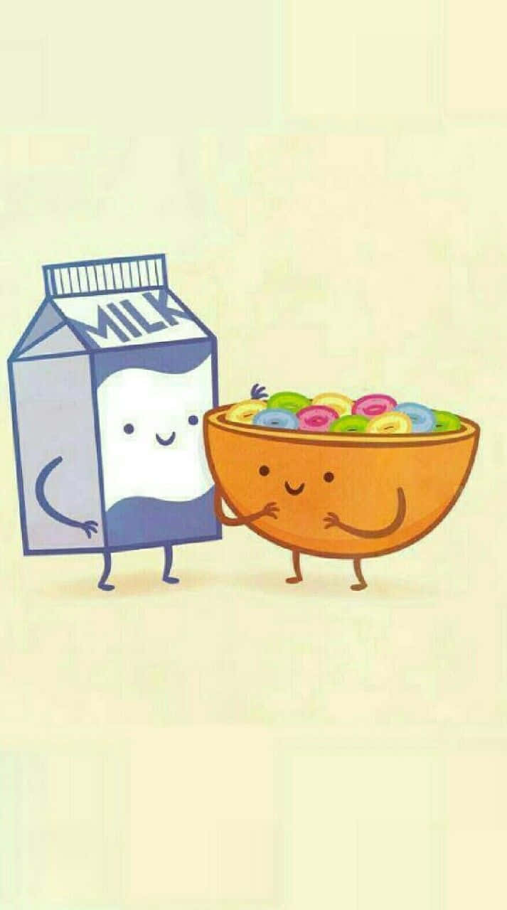cereal bowl, milk carton, soft cream background, HD Phone Wallpaper