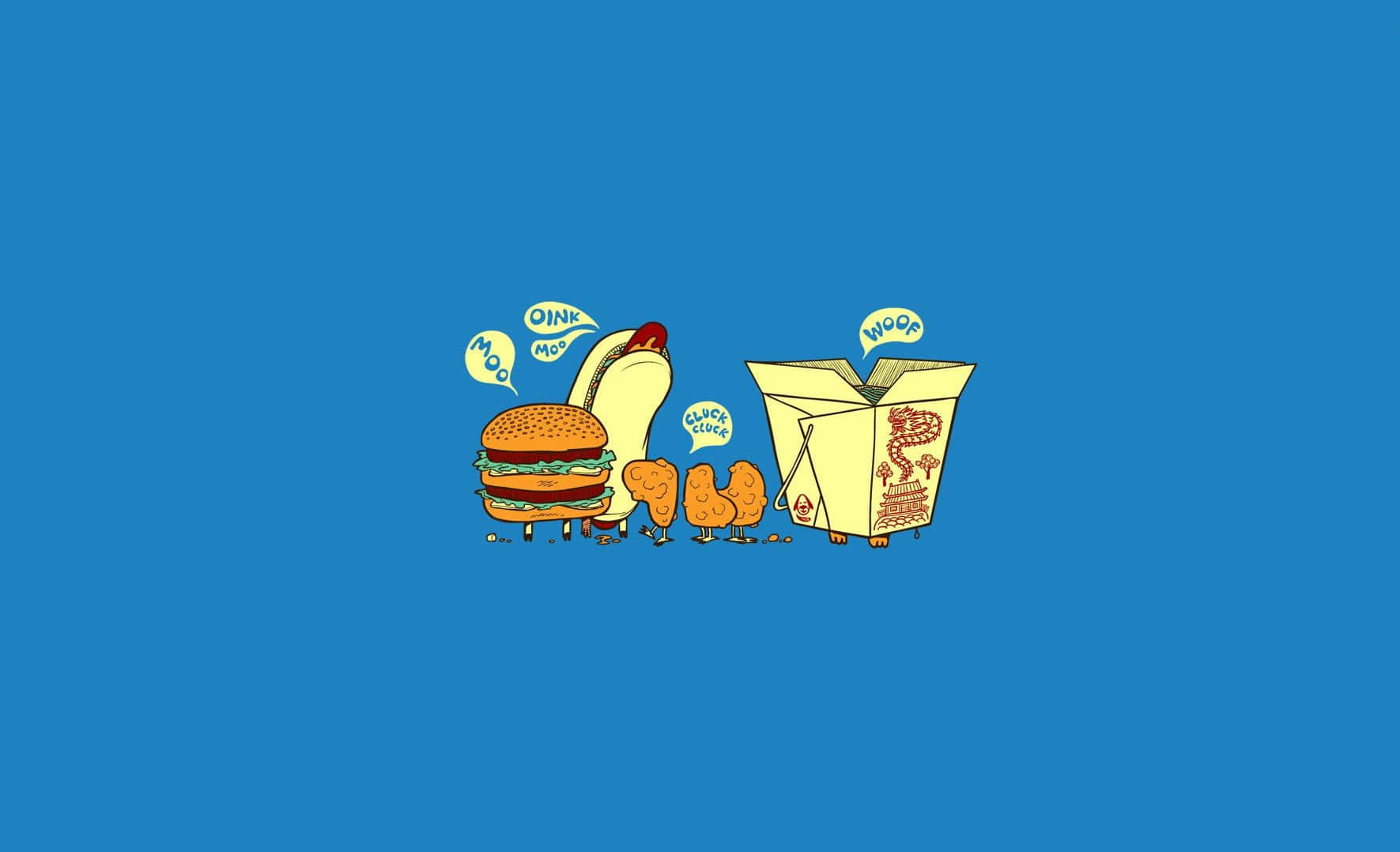 blue background, cartoon hamburger, cartoon soda cup, HD Desktop Wallpaper