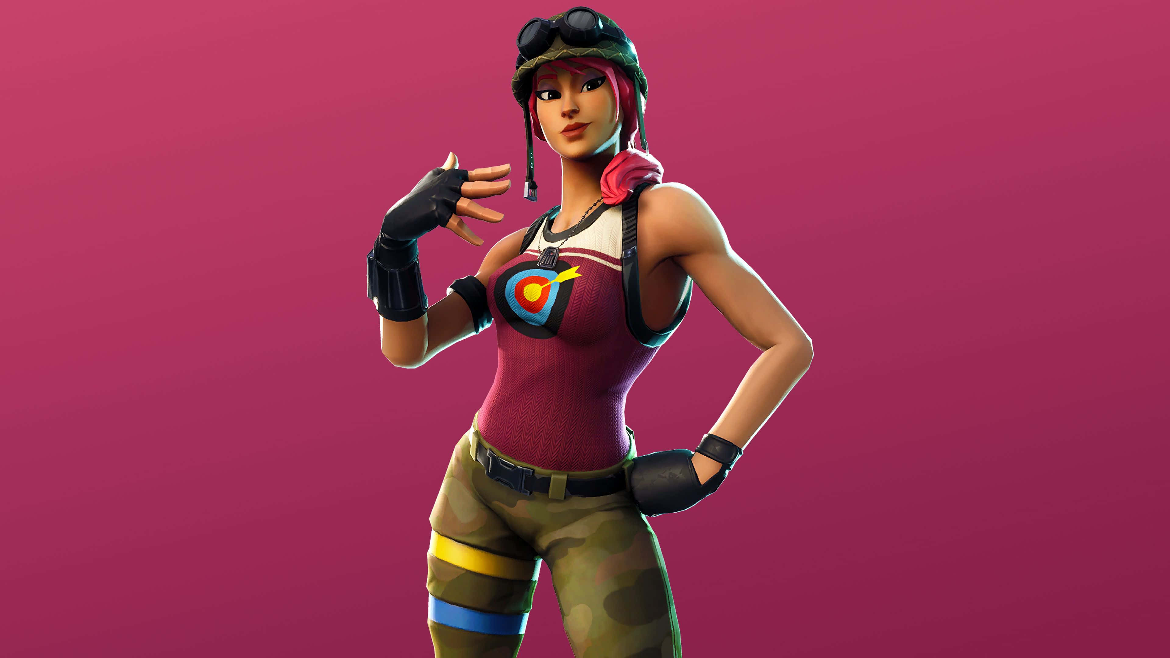 Fortnite, pink hair, goggles, 4K Desktop Wallpaper
