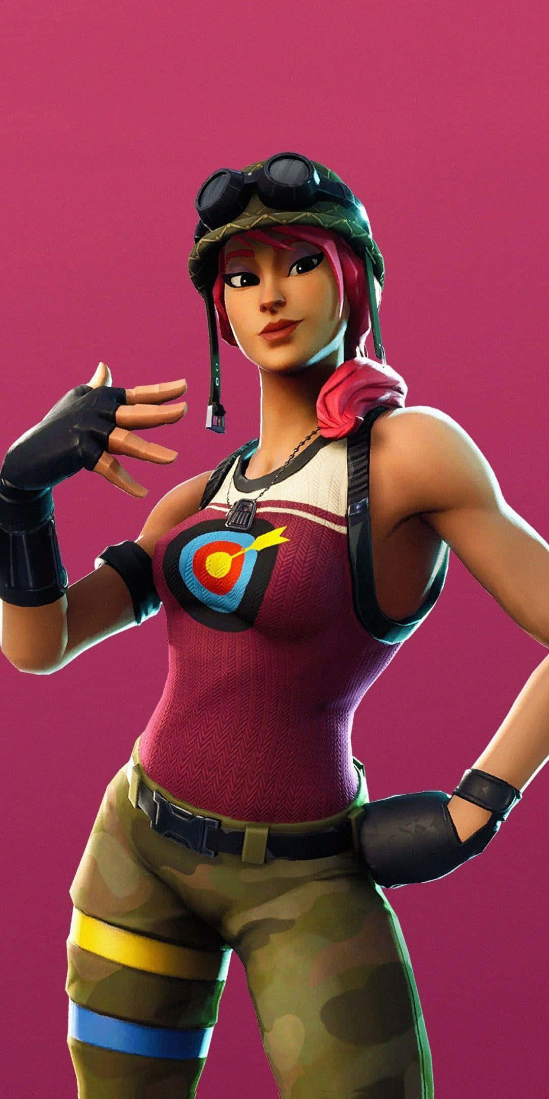 Fortnite, pink hair, goggles, Full HD Phone Wallpaper