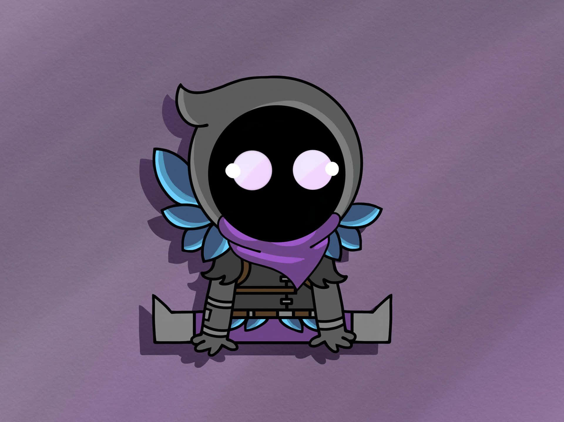 Cute Fortnite, chibi ninja, glowing eyes, Full HD Desktop Wallpaper
