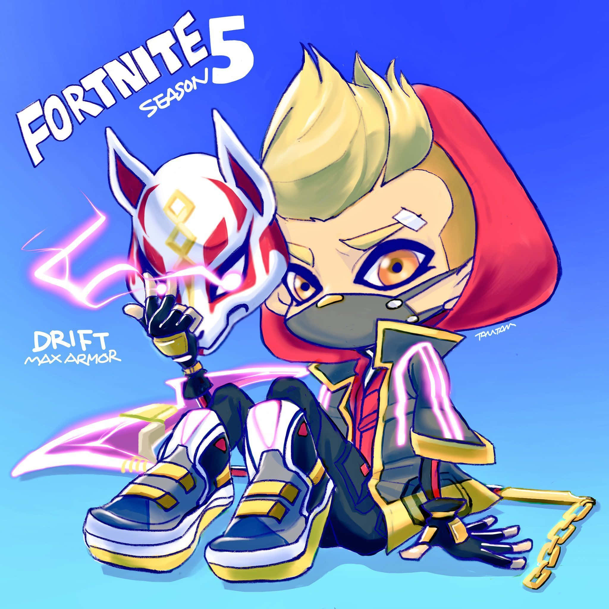 Fortnite, chibi Fortnite character, red hood, Full HD Desktop Wallpaper