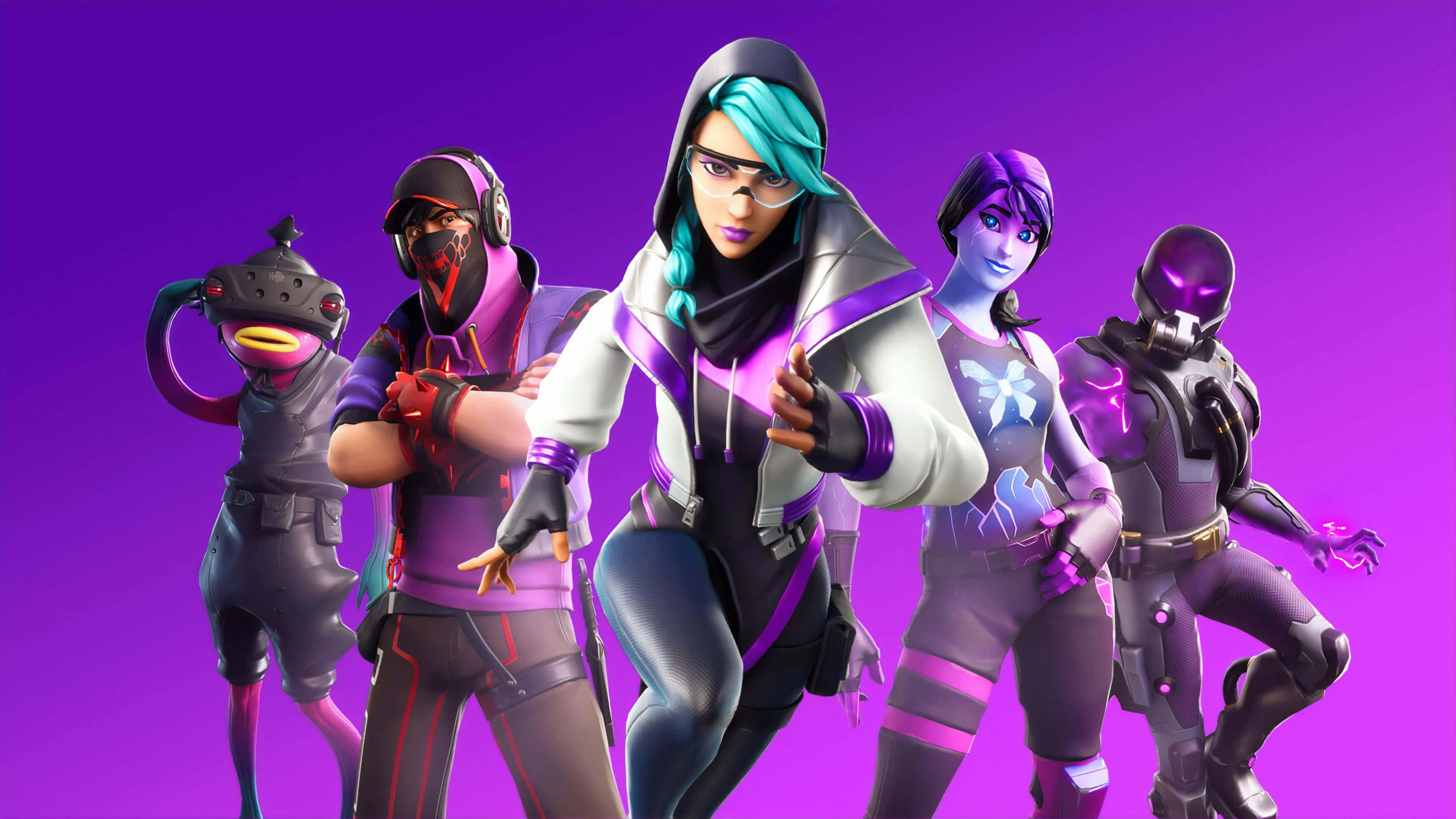 Cute Fortnite, Fortnite, futuristic outfits, 4K Desktop Wallpaper