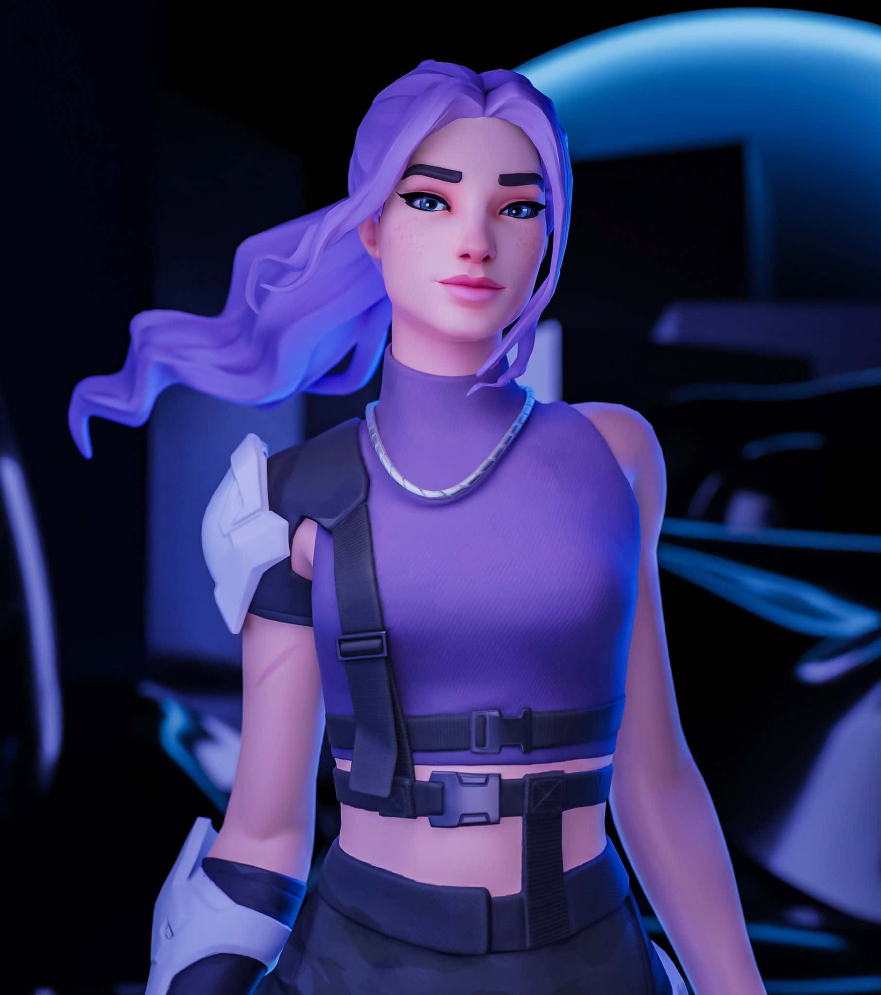 Fortnite, cyberpunk, anime girl, Full HD Phone Wallpaper
