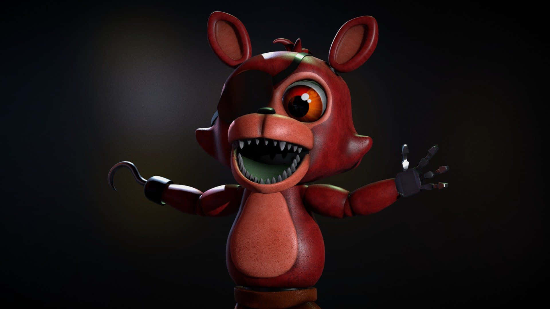 cute foxy, red animatronic fox, one eye patch, Full HD Desktop Wallpaper