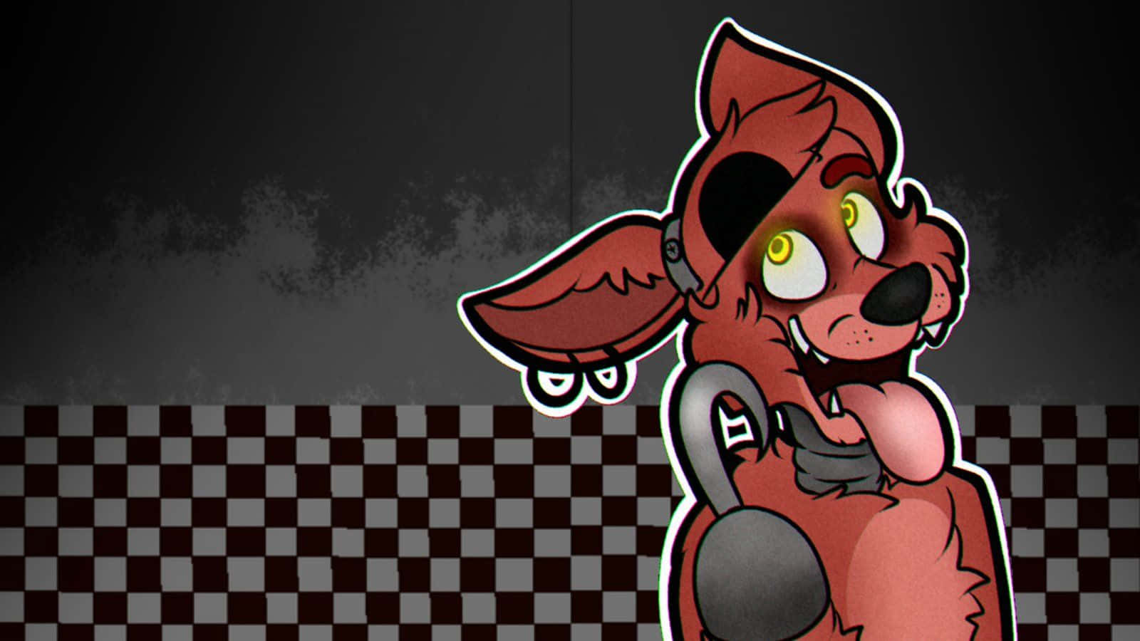 cute foxy, glowing eyes, metal hook, HD Desktop Wallpaper