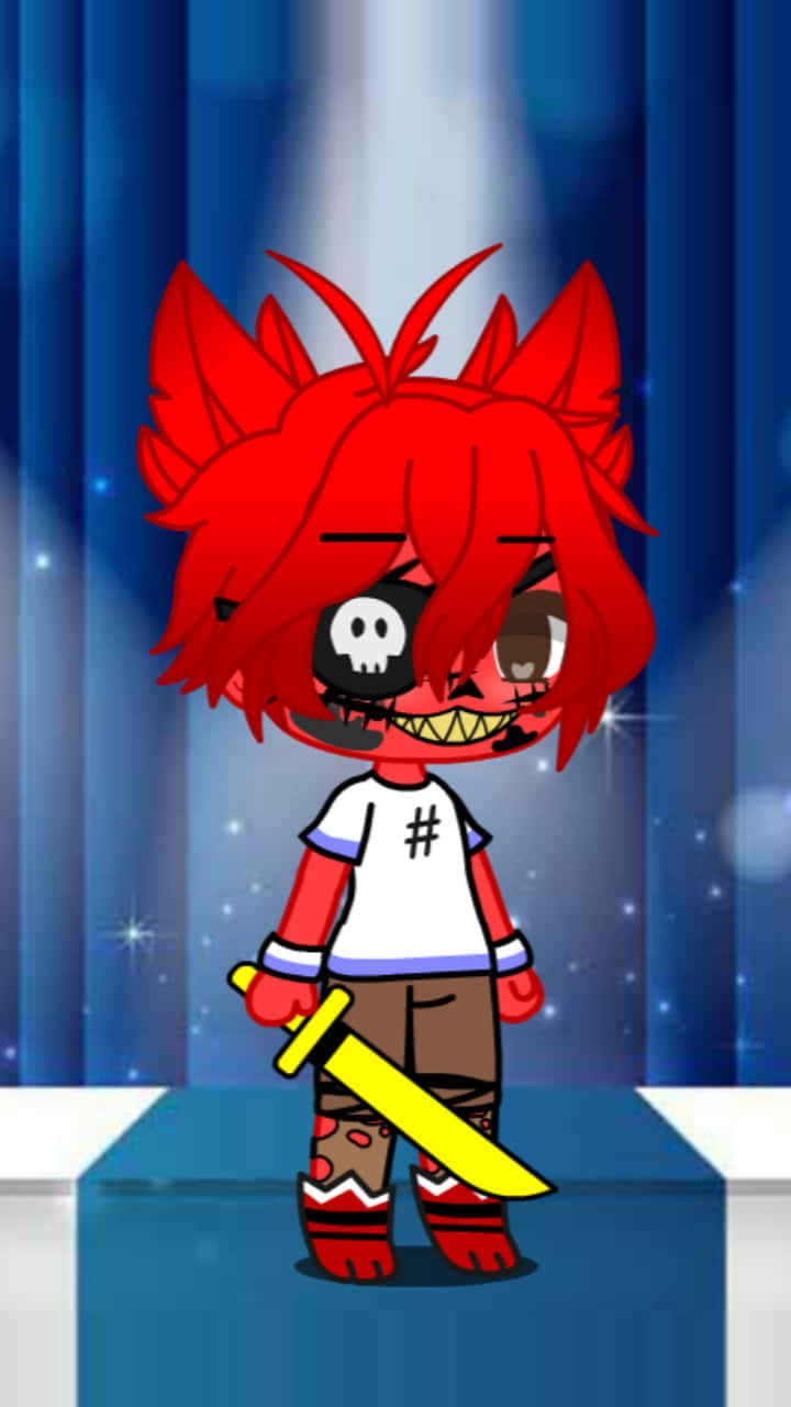 cute foxy, red hair, skull eye patch, HD Phone Wallpaper
