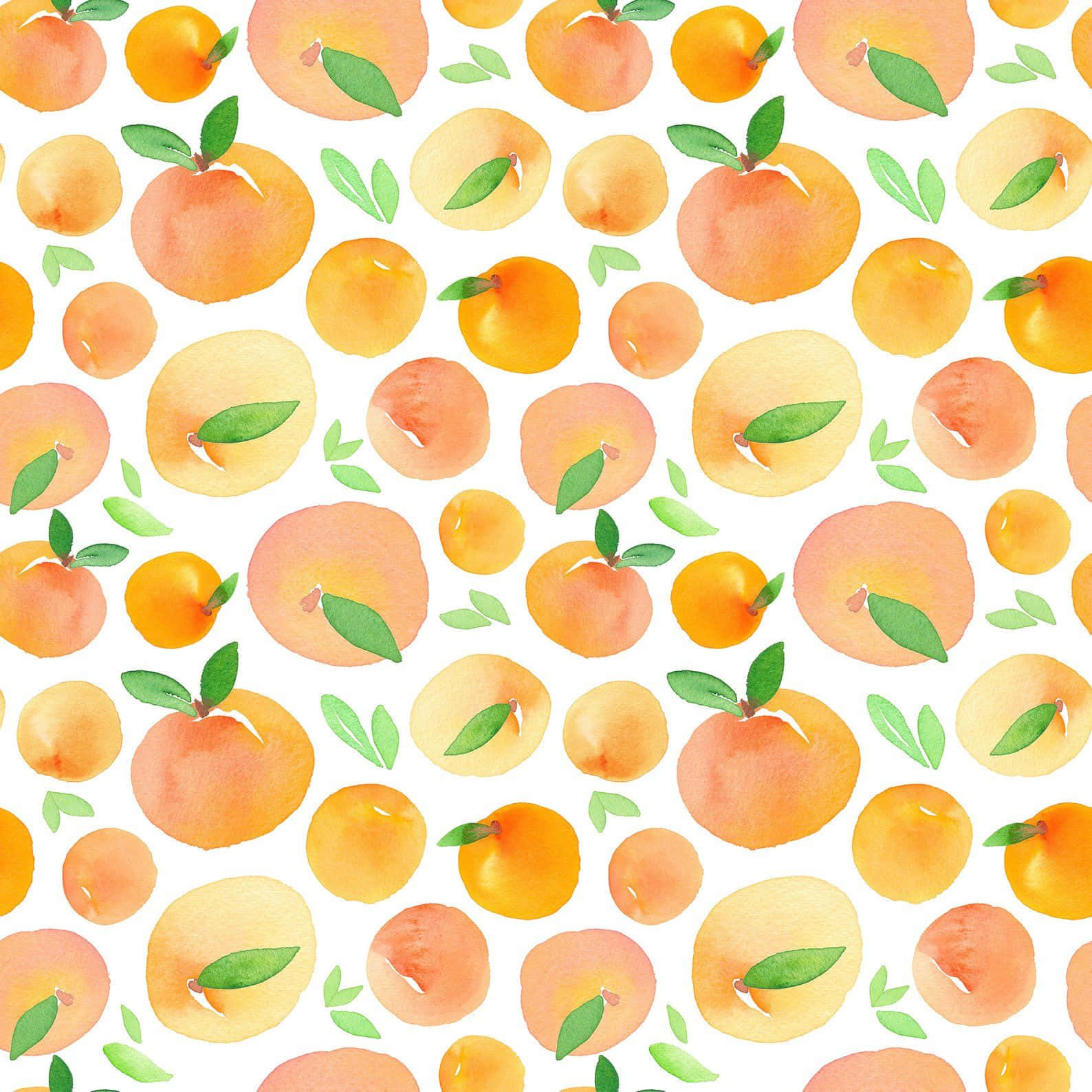 Cute Fruit, seamless peaches, peachy-orange apricots, HD Desktop Wallpaper