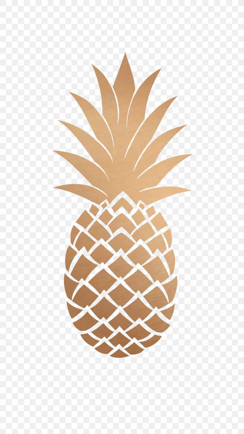 Cute Fruit, gold pineapple, white outlines, HD Phone Wallpaper
