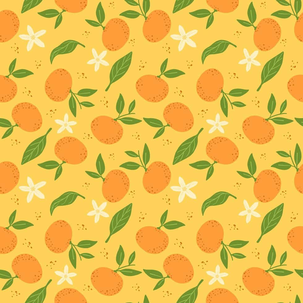 Cute Fruit, oranges, seamless flowers, SD Desktop Wallpaper