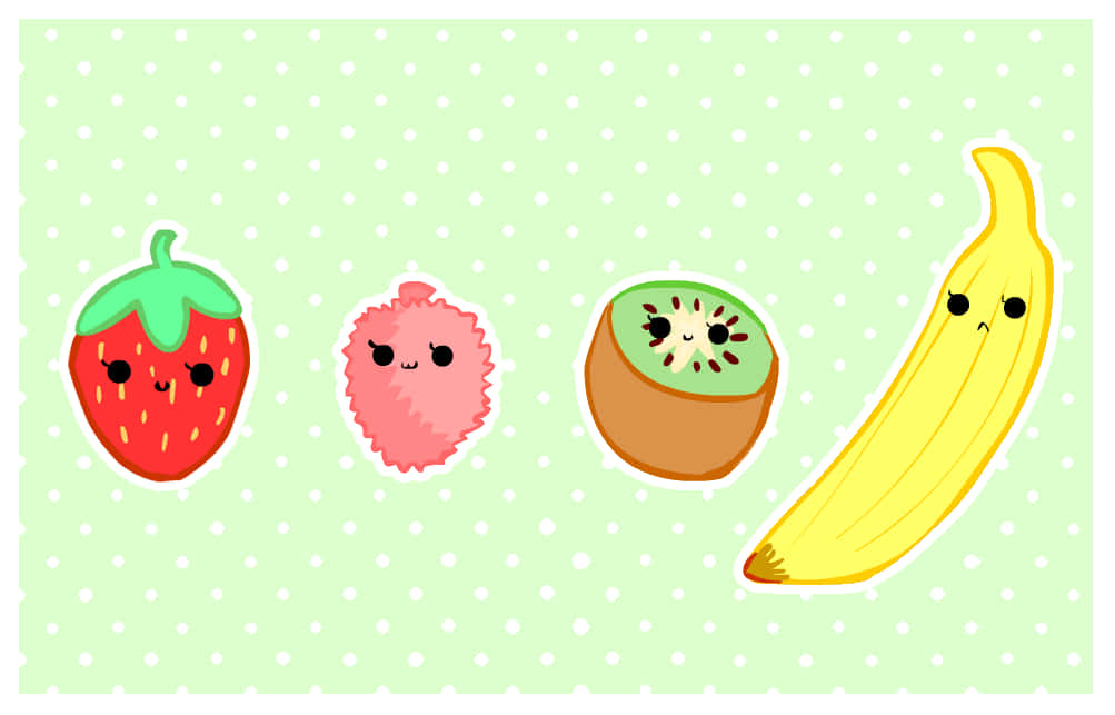 strawberry, durian, kiwi, SD Desktop Wallpaper