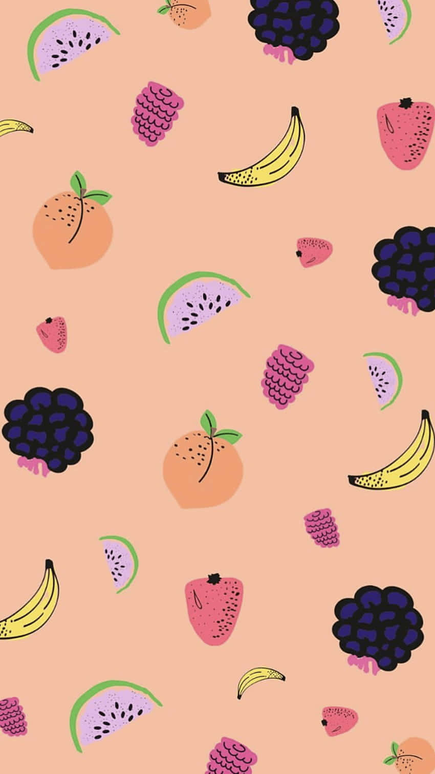 Cute Fruit Pastel, bananas, blackberries, HD Phone Wallpaper