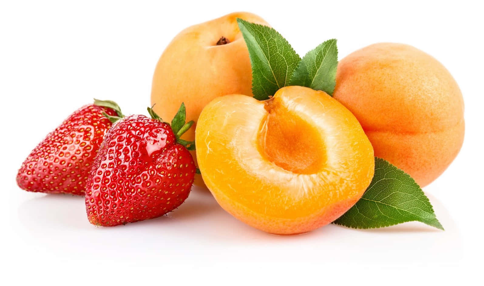 peaches, strawberries, ripe apricots, HD Desktop Wallpaper