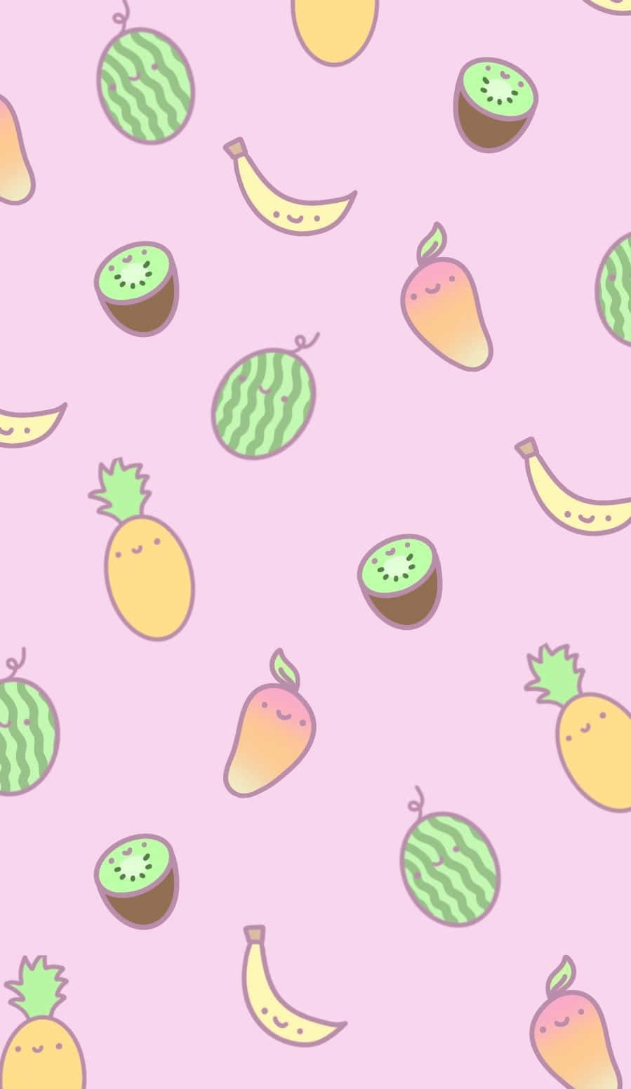 cute fruits, lavender background, soft pink background, HD Phone Wallpaper