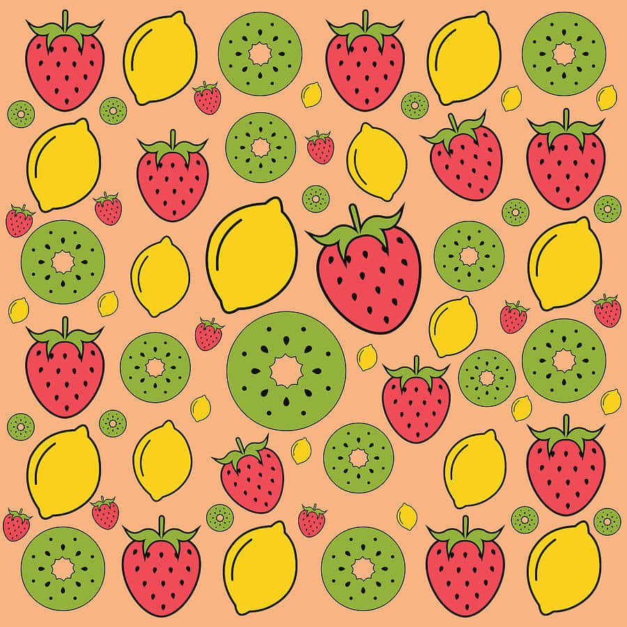 Cute Fruits, lemon, kiwi, SD Desktop Wallpaper