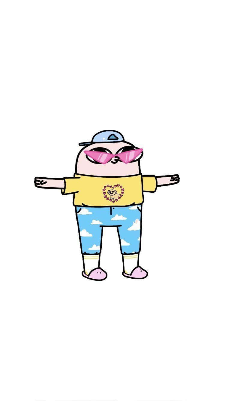 bell pepper, pink sunglasses, cloud-patterned pants, HD Phone Wallpaper