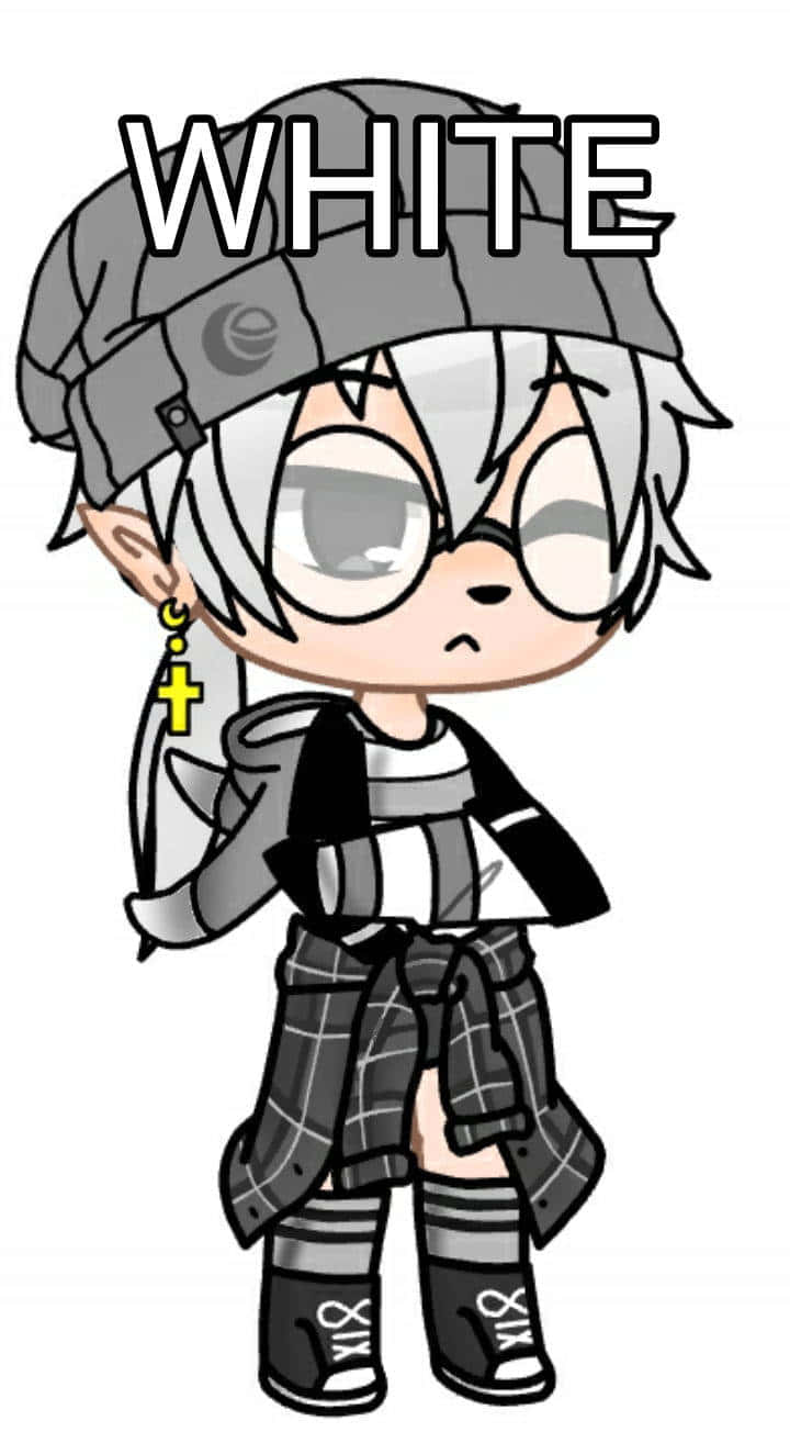 Gacha Life Boy, silver hair, glasses, HD Phone Wallpaper
