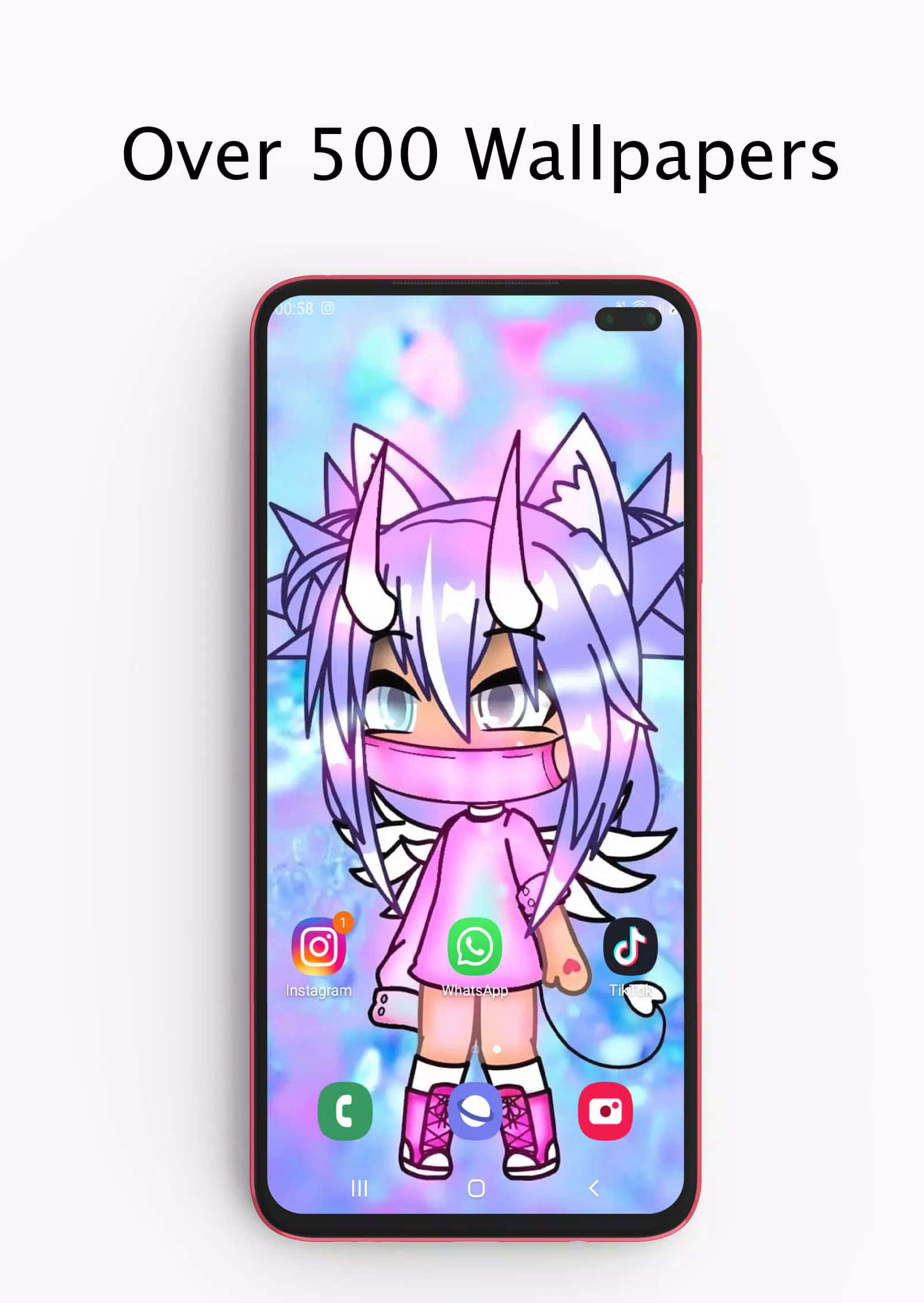 cute gacha life boy, purple-haired character, horns, Full HD Phone Wallpaper