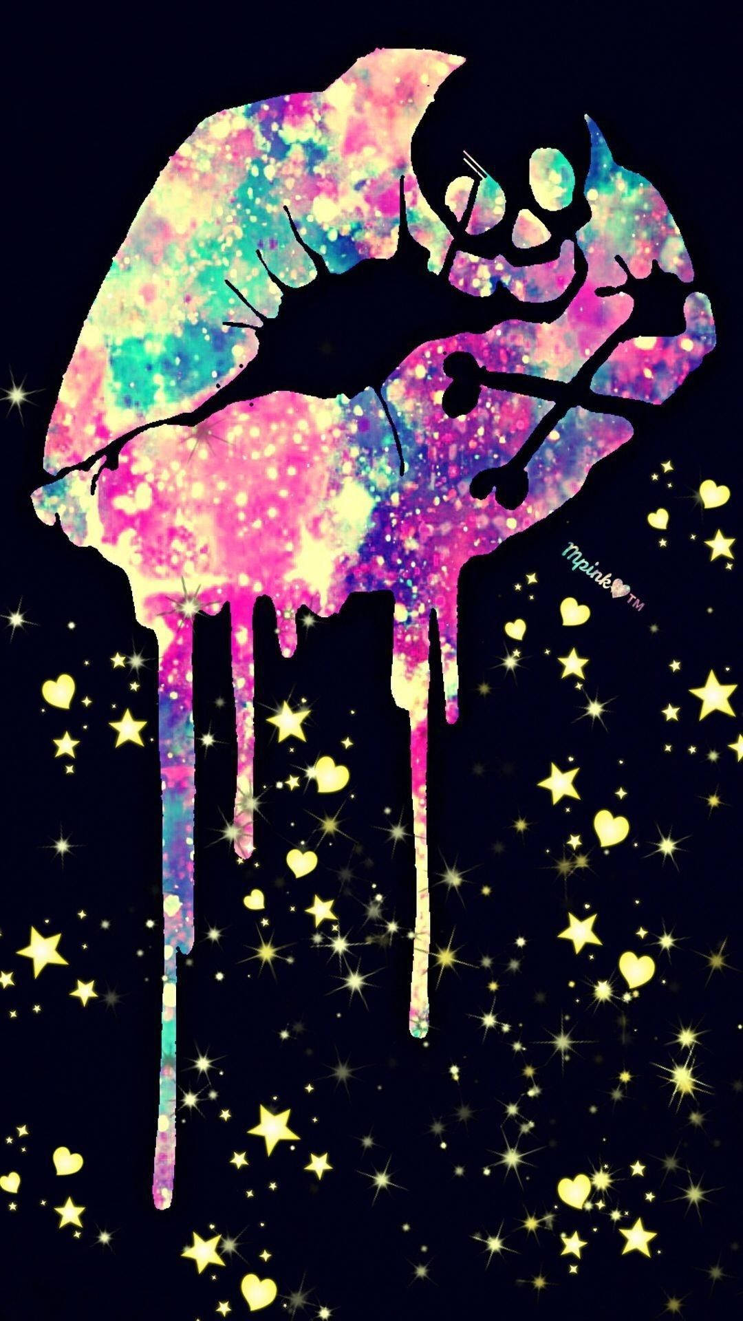 Cute Galaxy, dripping lip, galaxy-colored, Full HD Phone Wallpaper