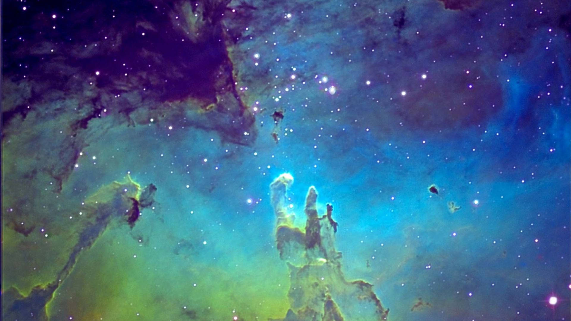 blue aesthetic, cute galaxy, cosmic nebula, Full HD Desktop Wallpaper