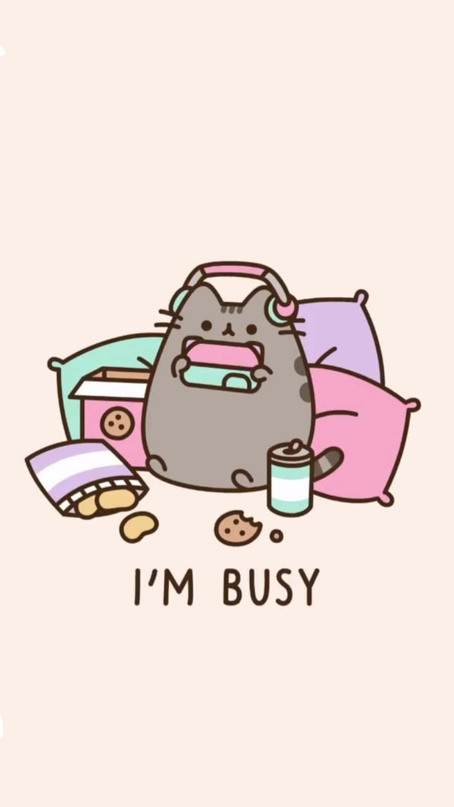 Cute Gaming, kawaii cat, gray cat, HD Phone Wallpaper