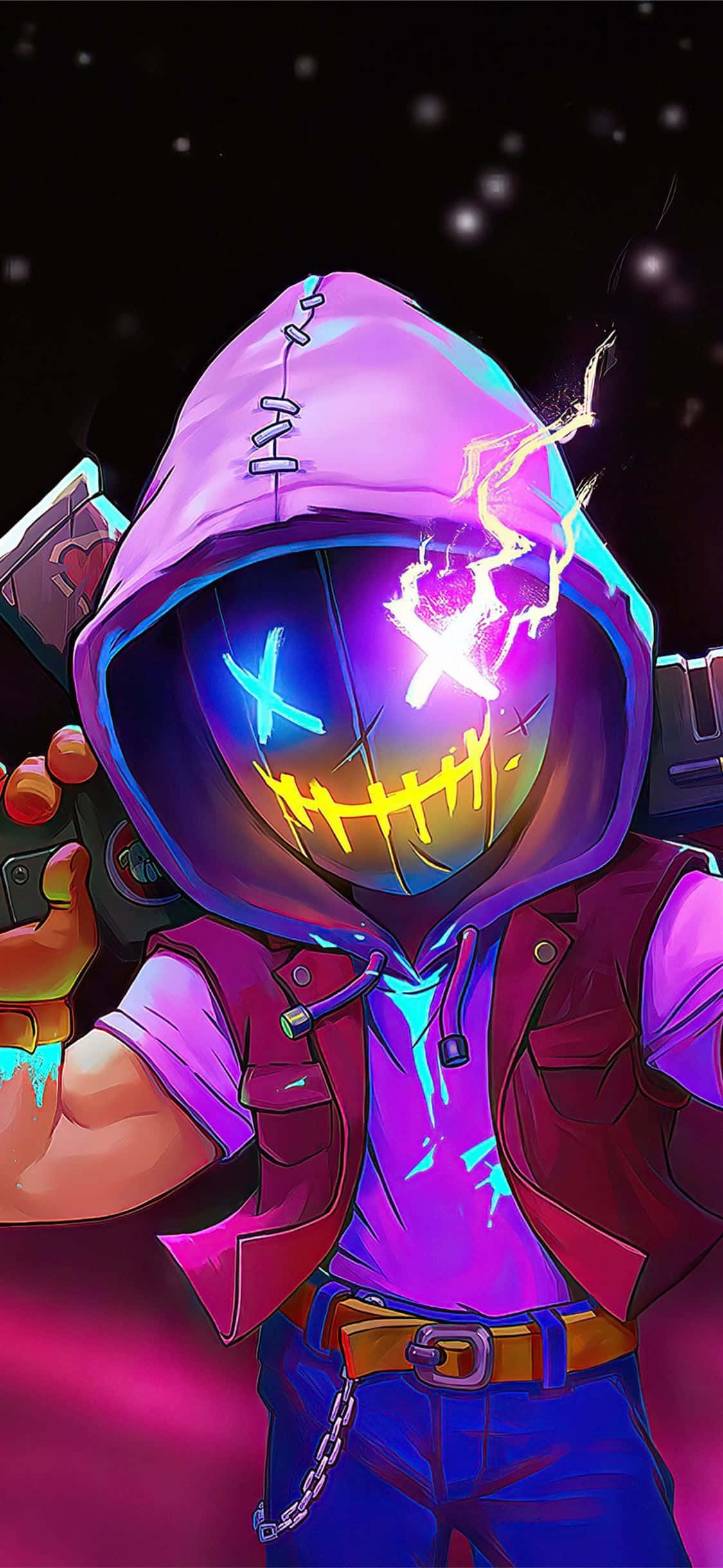 Cute Gaming, anime character, purple hoodie, Full HD Phone Wallpaper