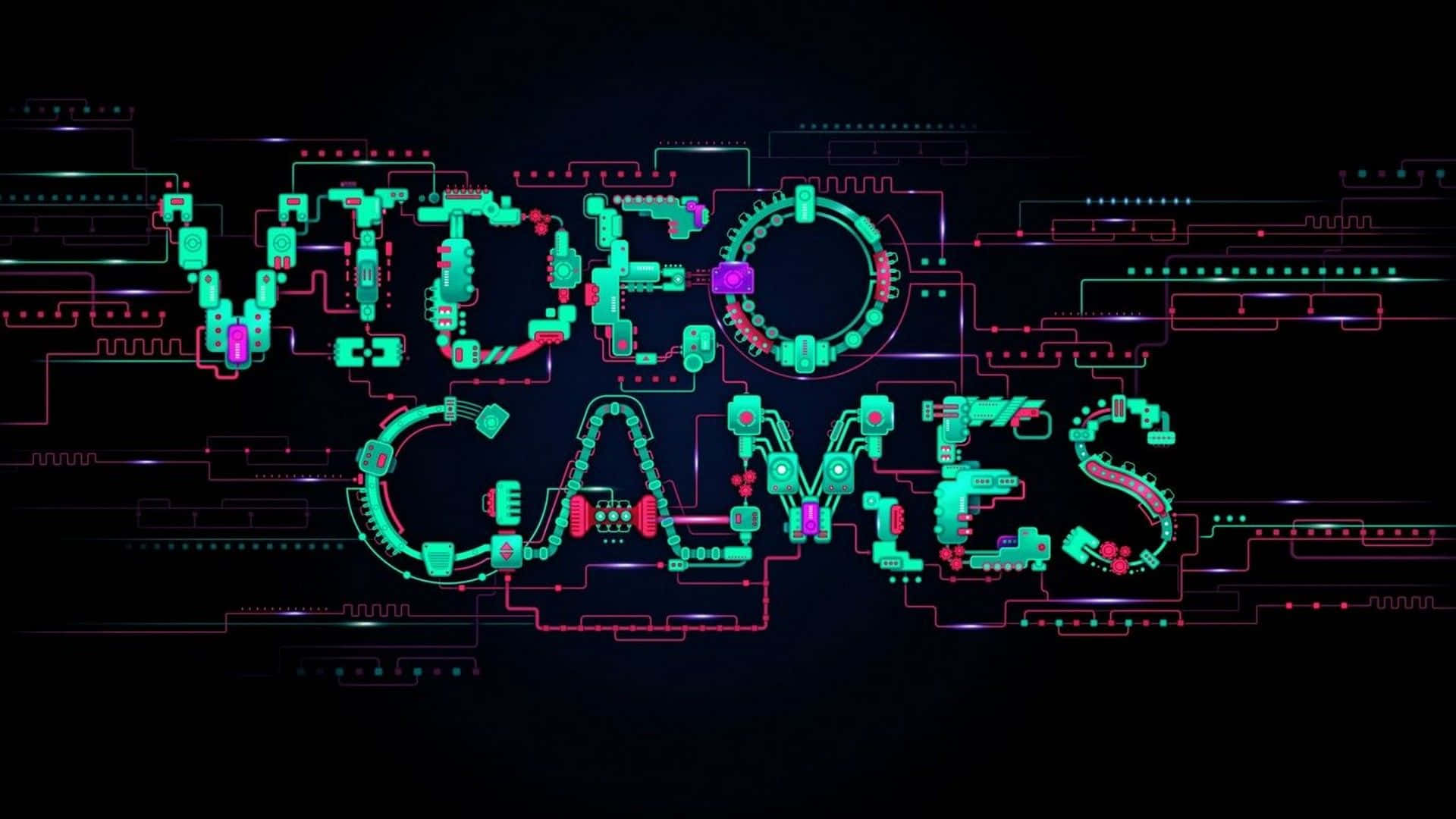 neon circuitry, VIDEO GAMES, dark digital background, Full HD Desktop Wallpaper