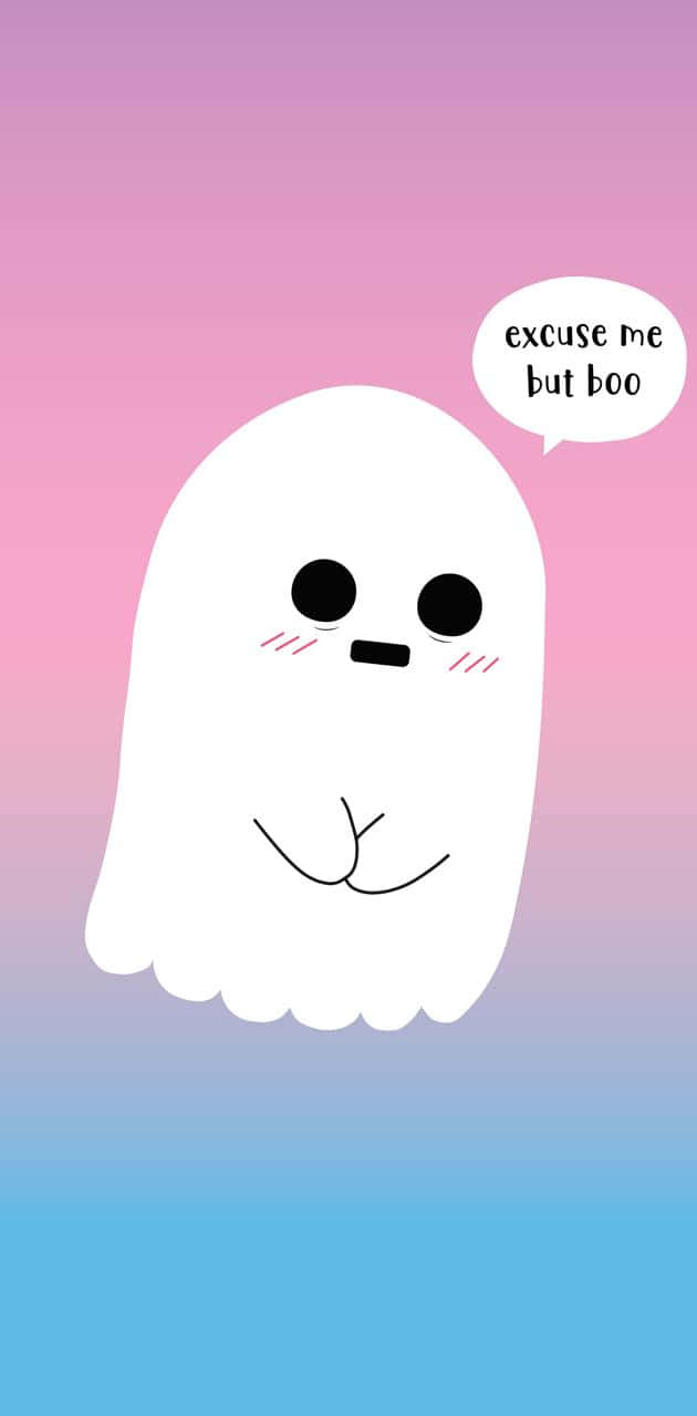 cute ghost, white cartoon ghost, blush cheeks, HD Phone Wallpaper
