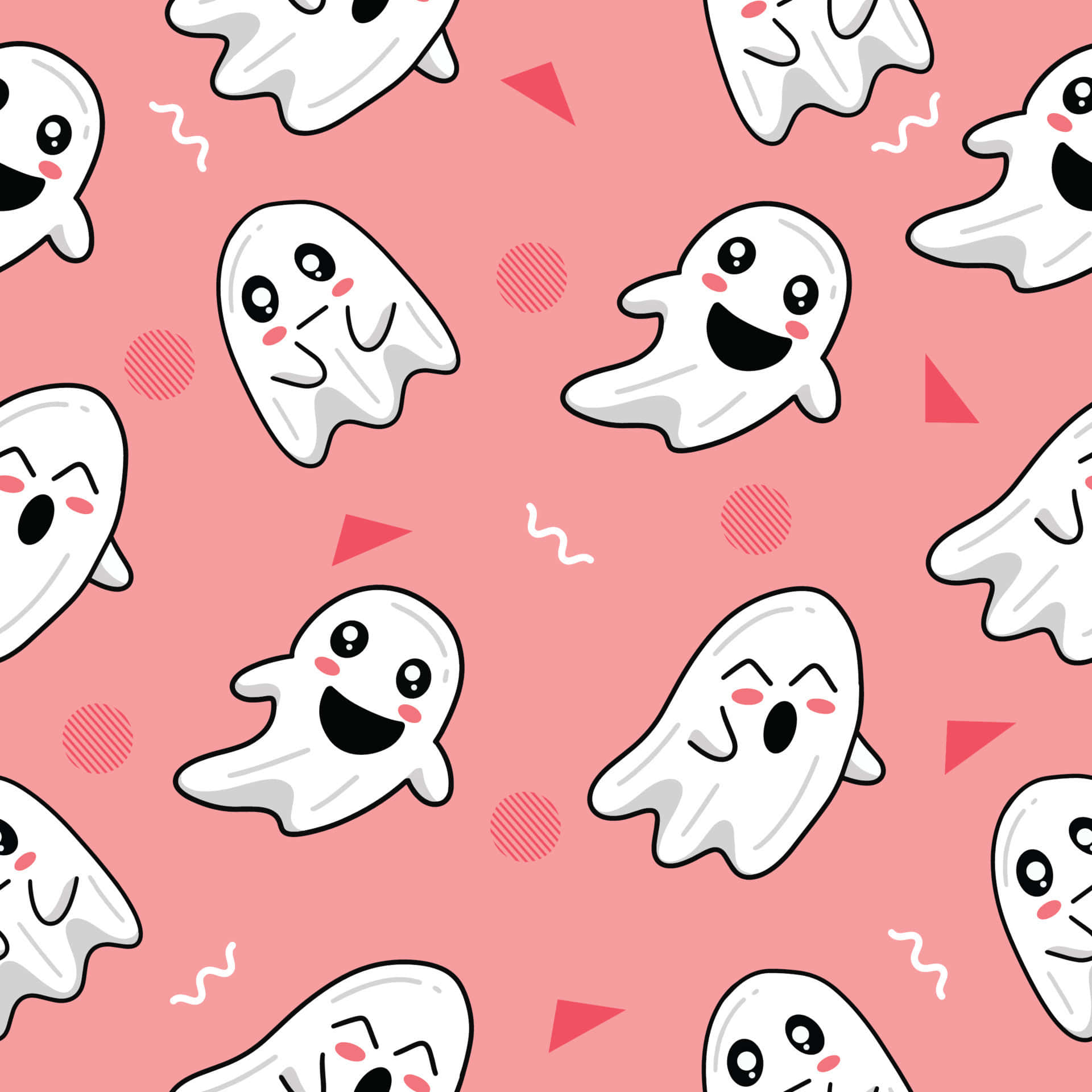 cute ghost, rosy cheeks, playful expressions, Full HD Desktop Wallpaper