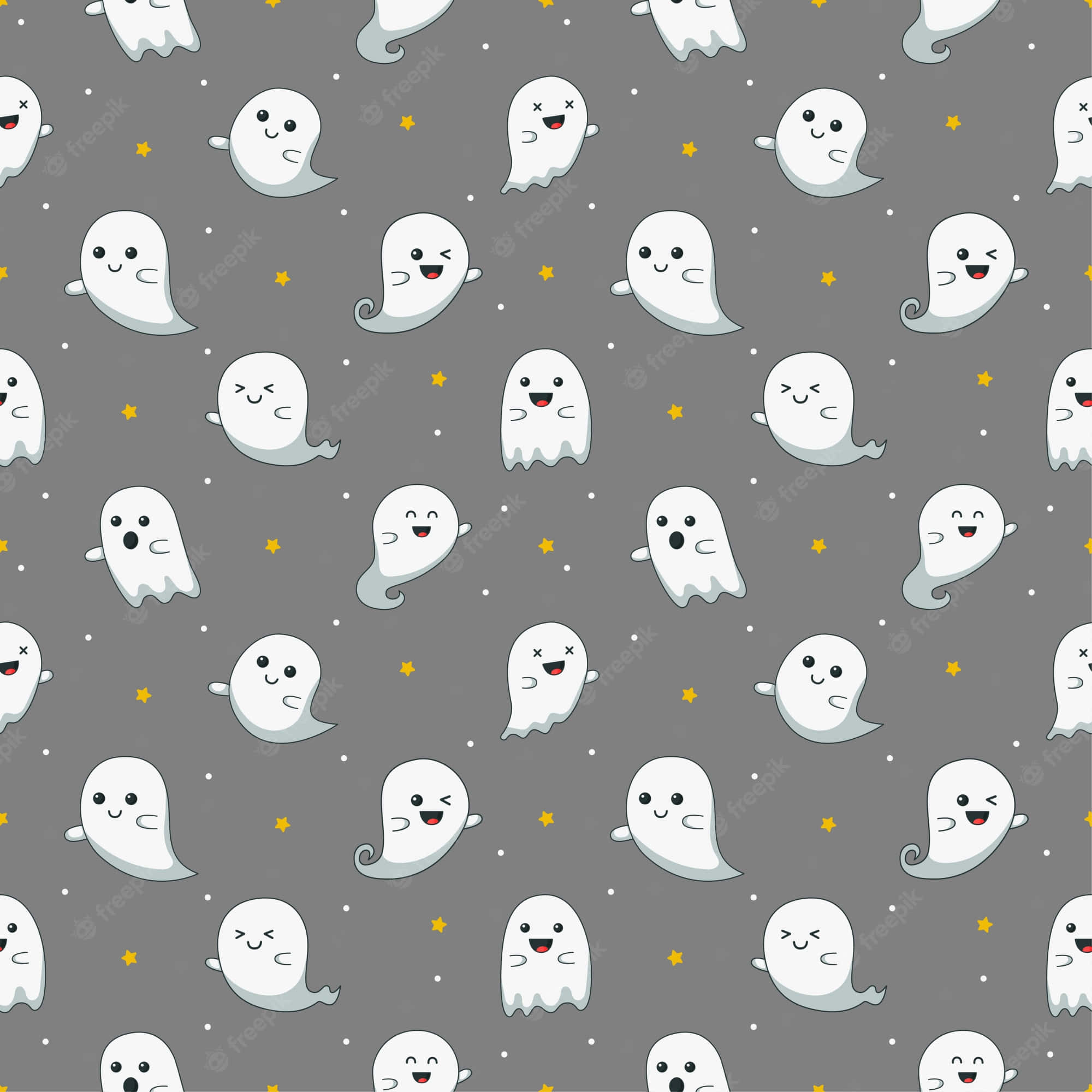 cute ghost, cartoon ghosts, smiling faces, Full HD Desktop Wallpaper