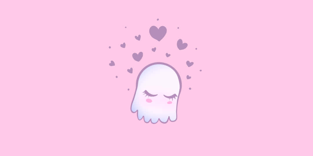cute ghost, white ghost, closed eyes, SD Desktop Wallpaper