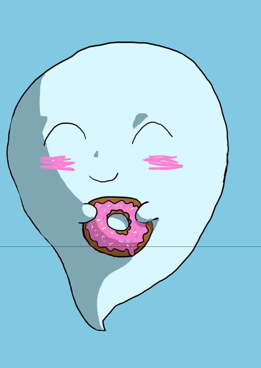 cute ghost, cartoon ghost, rosy cheeks, SD Phone Wallpaper