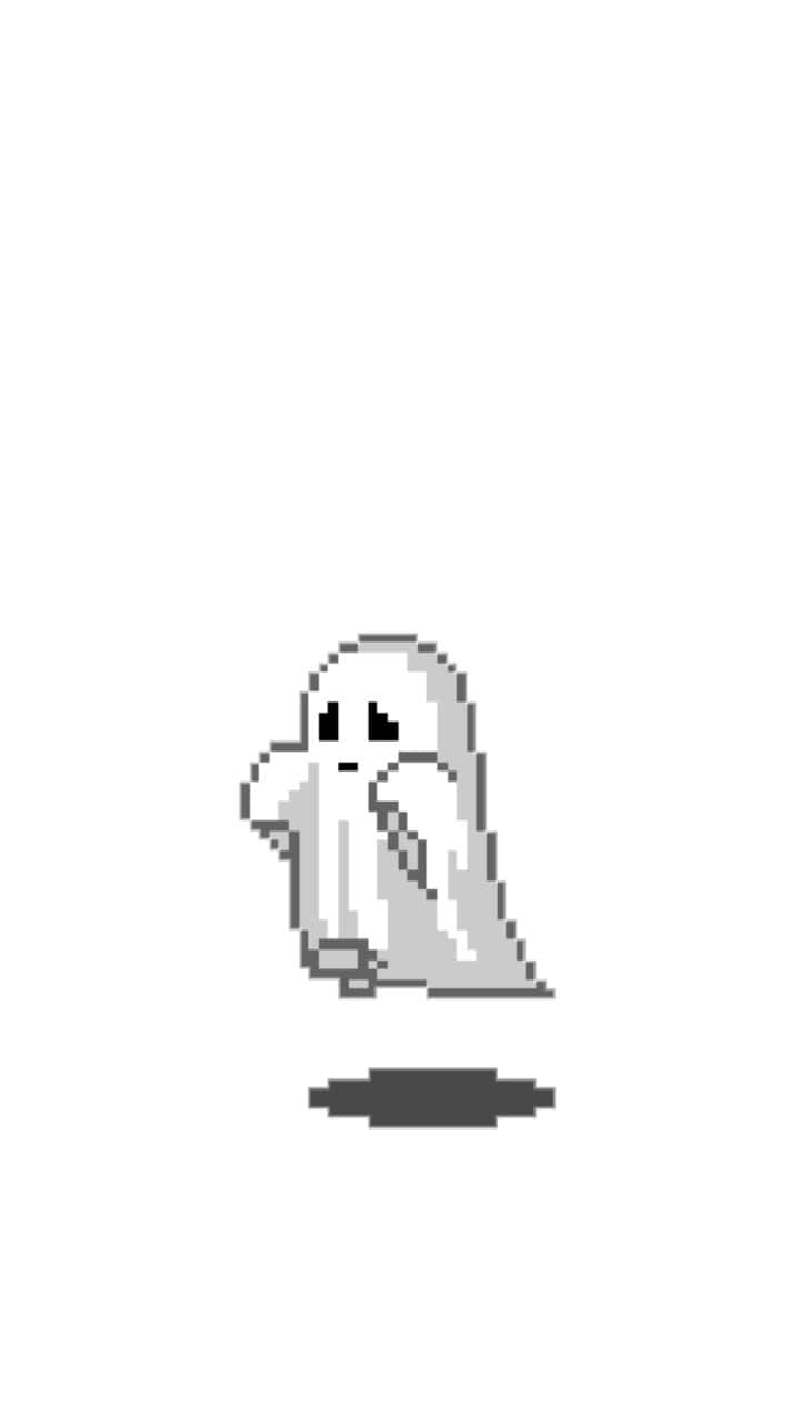cute ghost, sad face, pixelated ghost, HD Phone Wallpaper