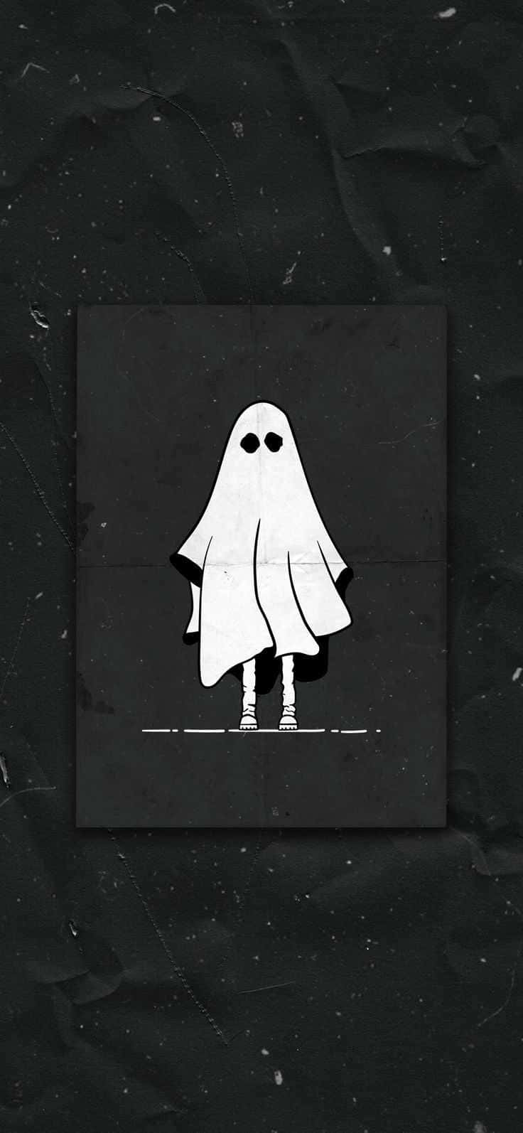 cute ghost, white ghost, minimalist illustration, HD Phone Wallpaper