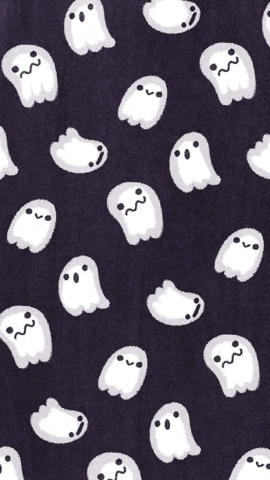 cute ghost, white cartoon ghosts, simple faces, HD Phone Wallpaper