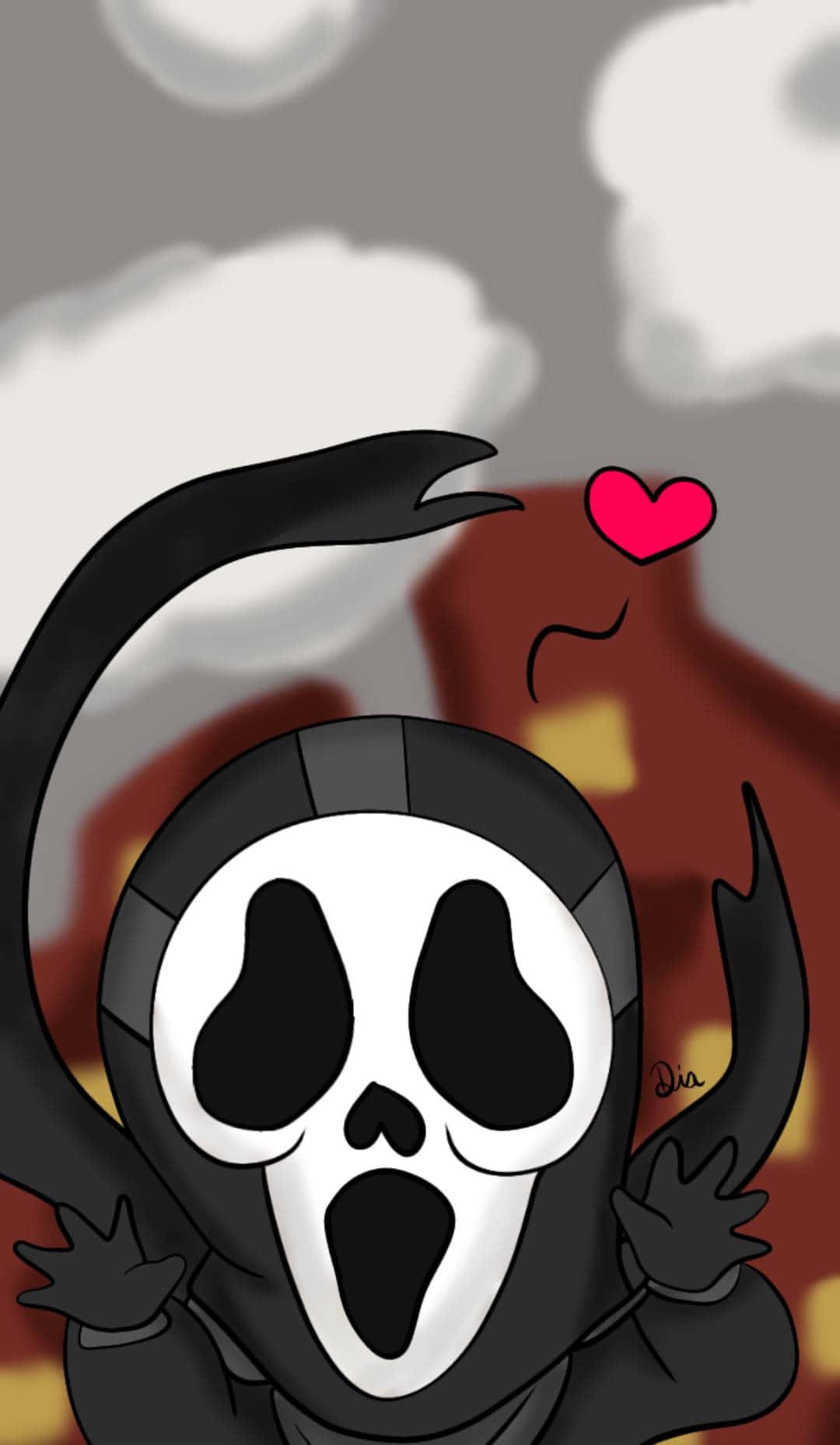 Cute Ghostface, small version, heart, HD Phone Wallpaper