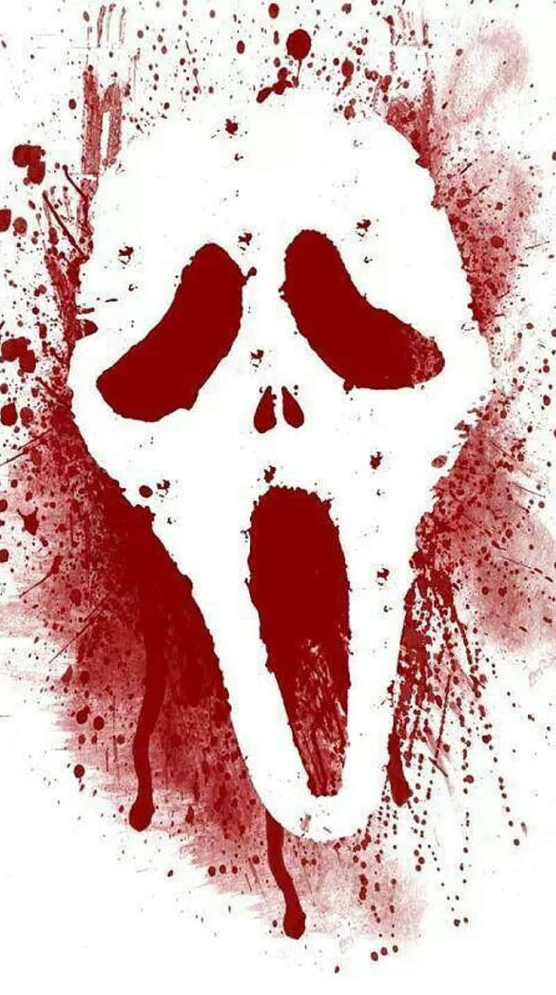 ghost face, red splatters, drips, HD Phone Wallpaper