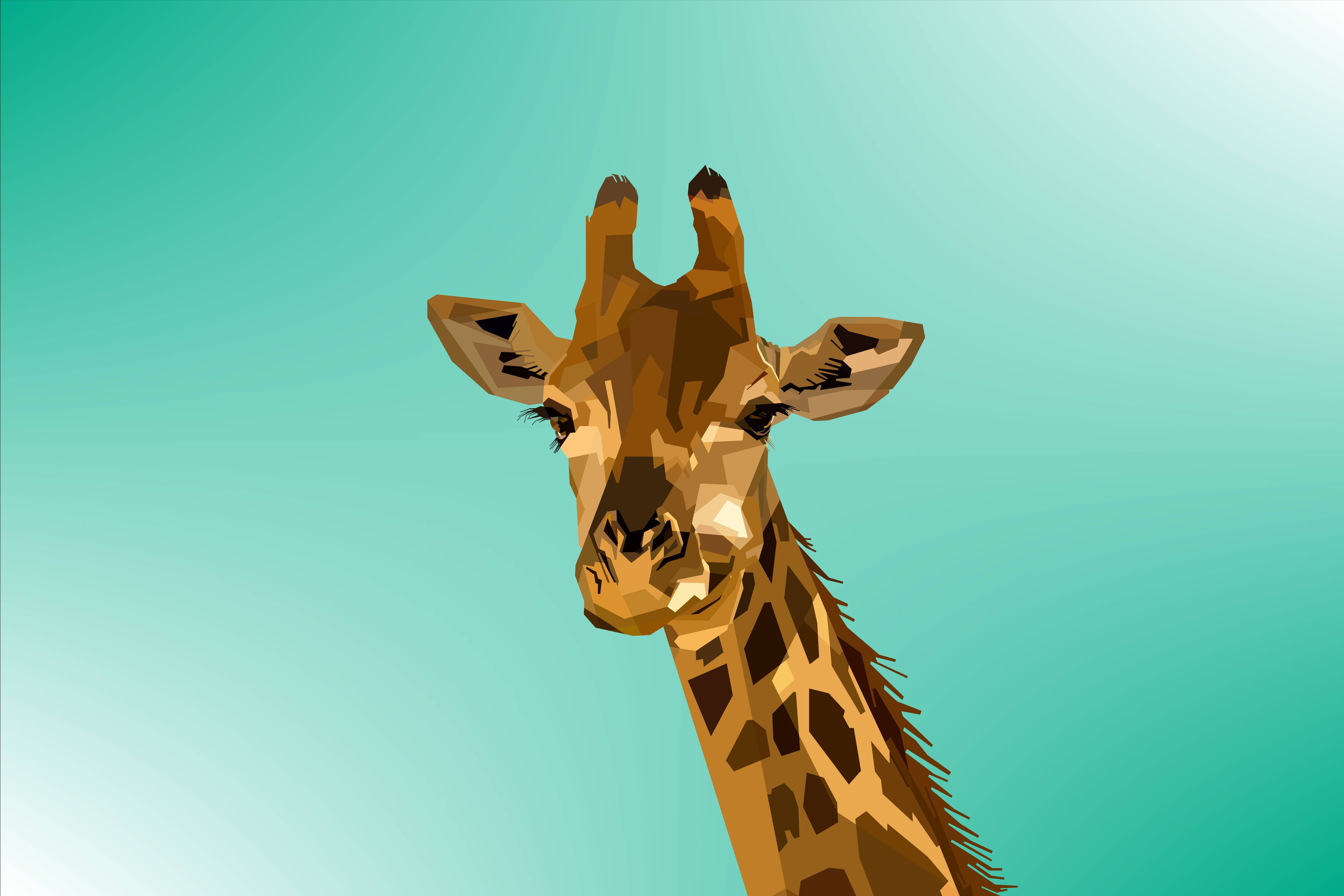 giraffe, vector art, geometric patterns, 5K Desktop Wallpaper