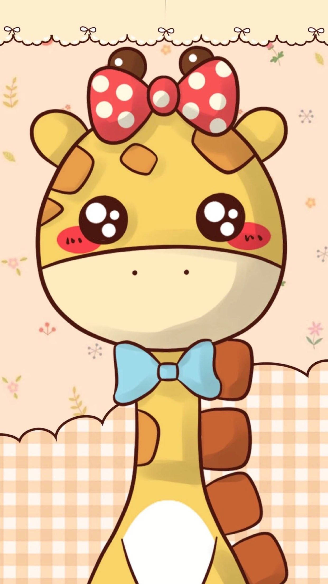 baby giraffe, red polka dot bow, blue bowtie, Full HD Phone Wallpaper