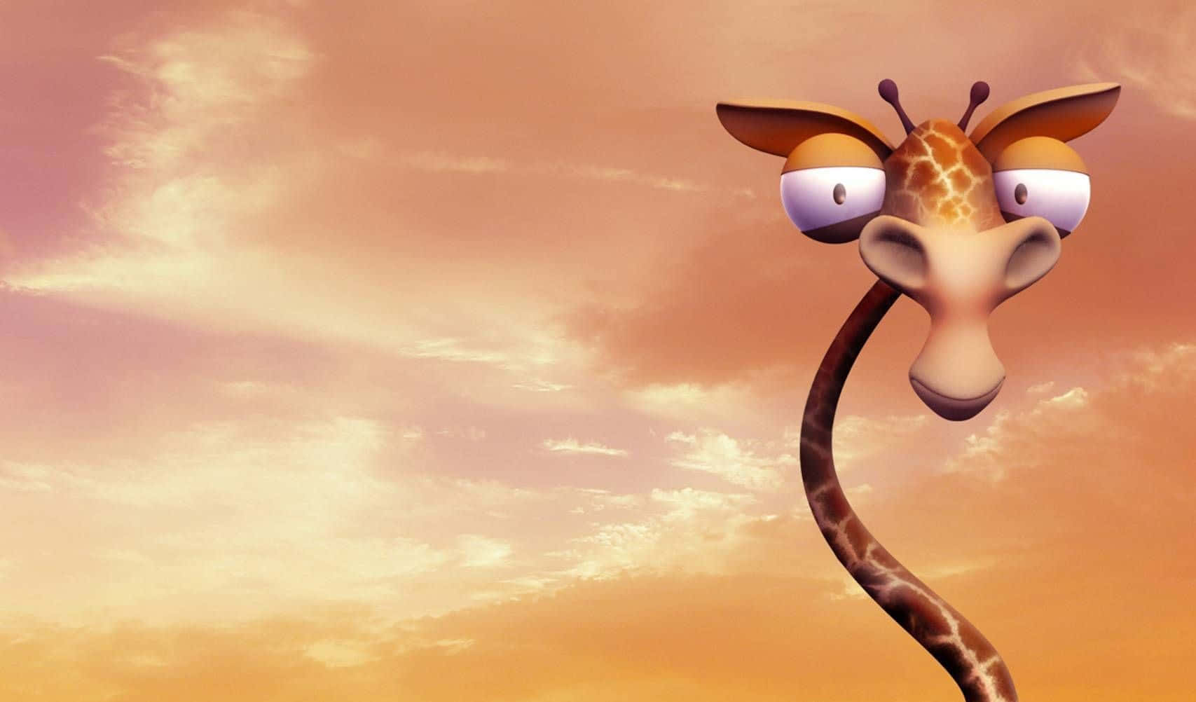 kawaii giraffe, cartoon giraffe, wide eyes, HD Desktop Wallpaper