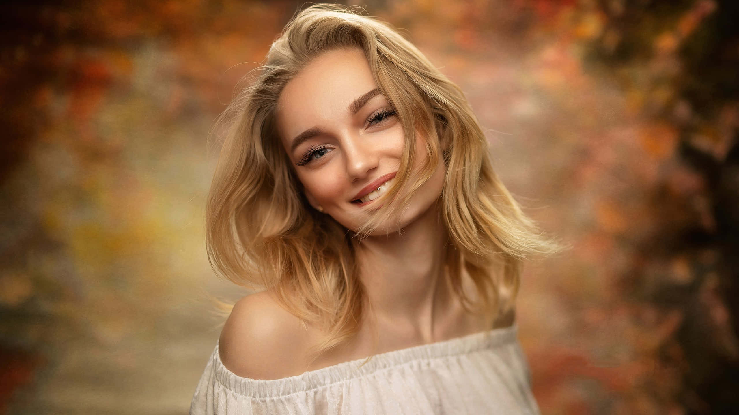retro vibe, young teenage girl, blonde woman, 2K Desktop Wallpaper