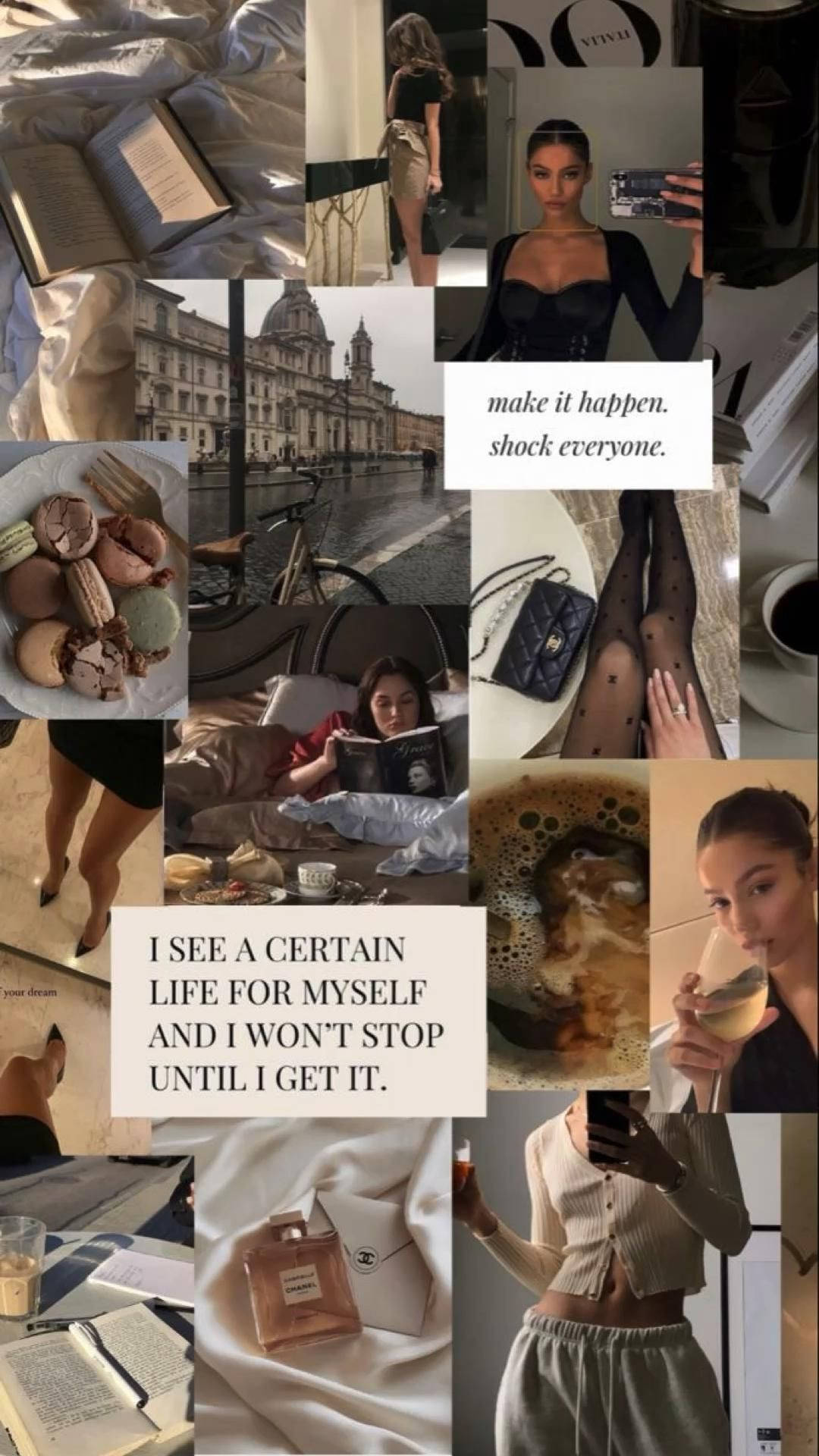 That Girl Aesthetic, lavish collage, aspirational lifestyle moments, Full HD Phone Wallpaper
