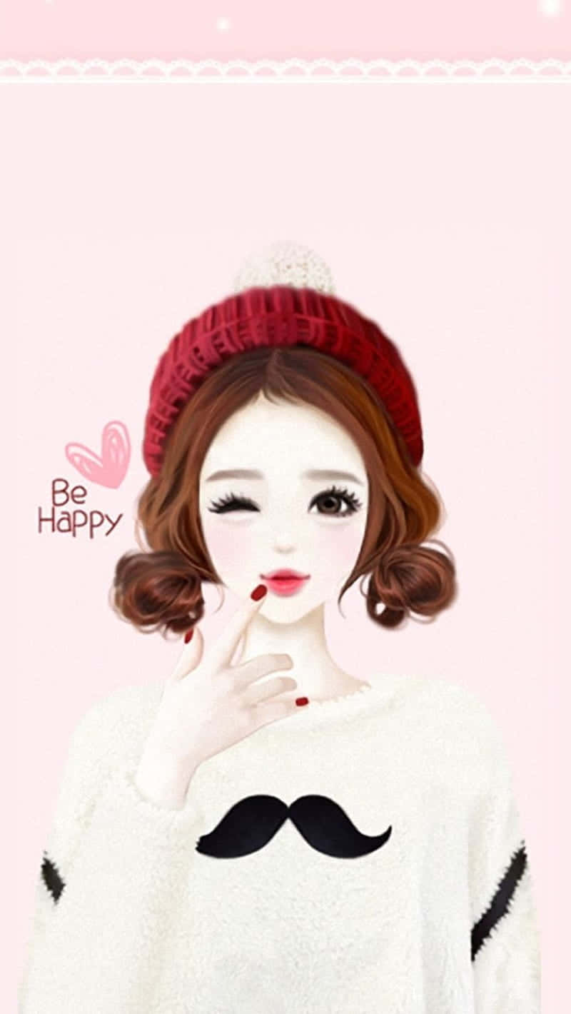 red beanie, white sweater, black mustache graphic, HD Phone Wallpaper