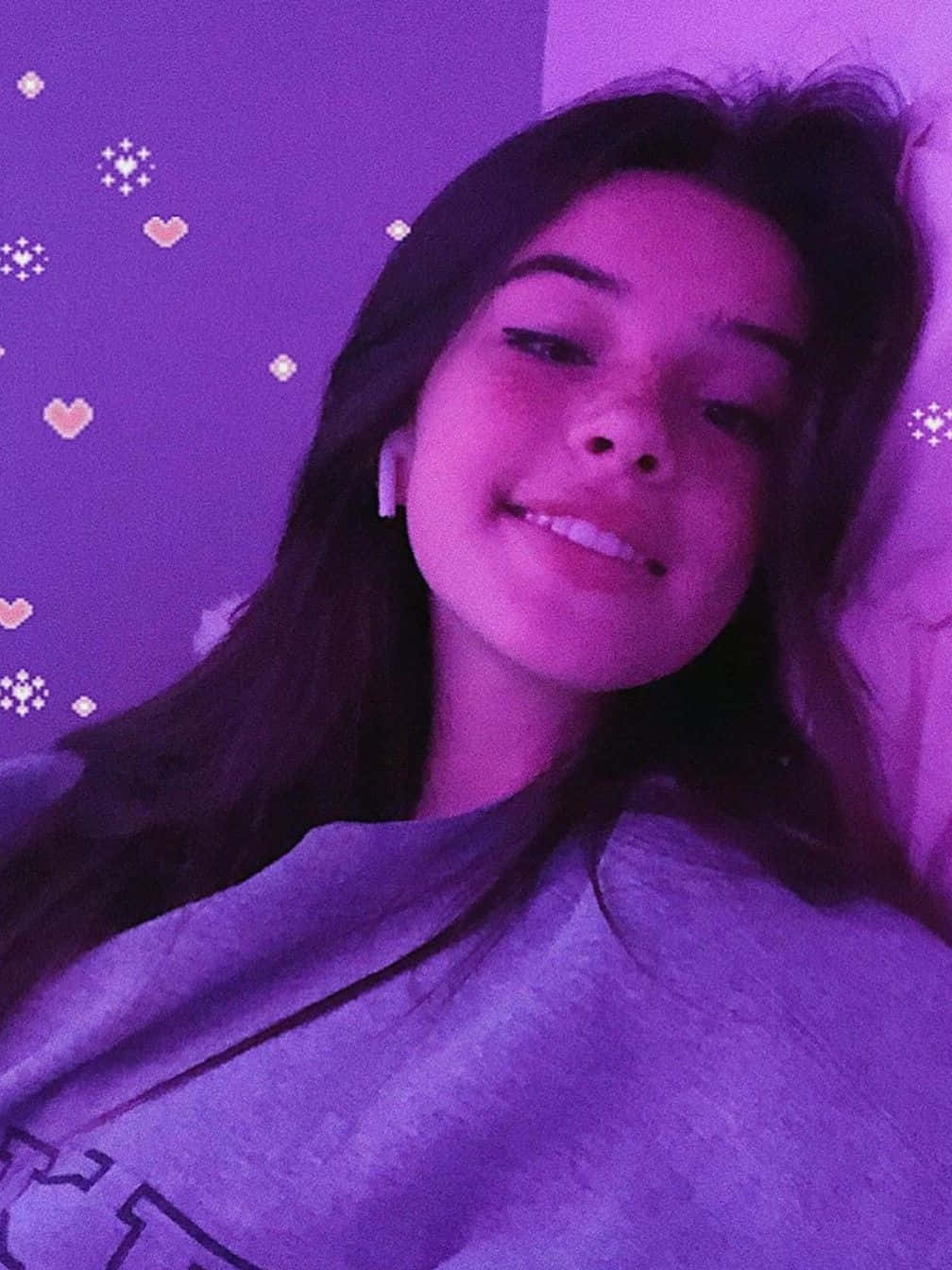 purple wall, pixelated hearts, snowflakes, HD Phone Wallpaper