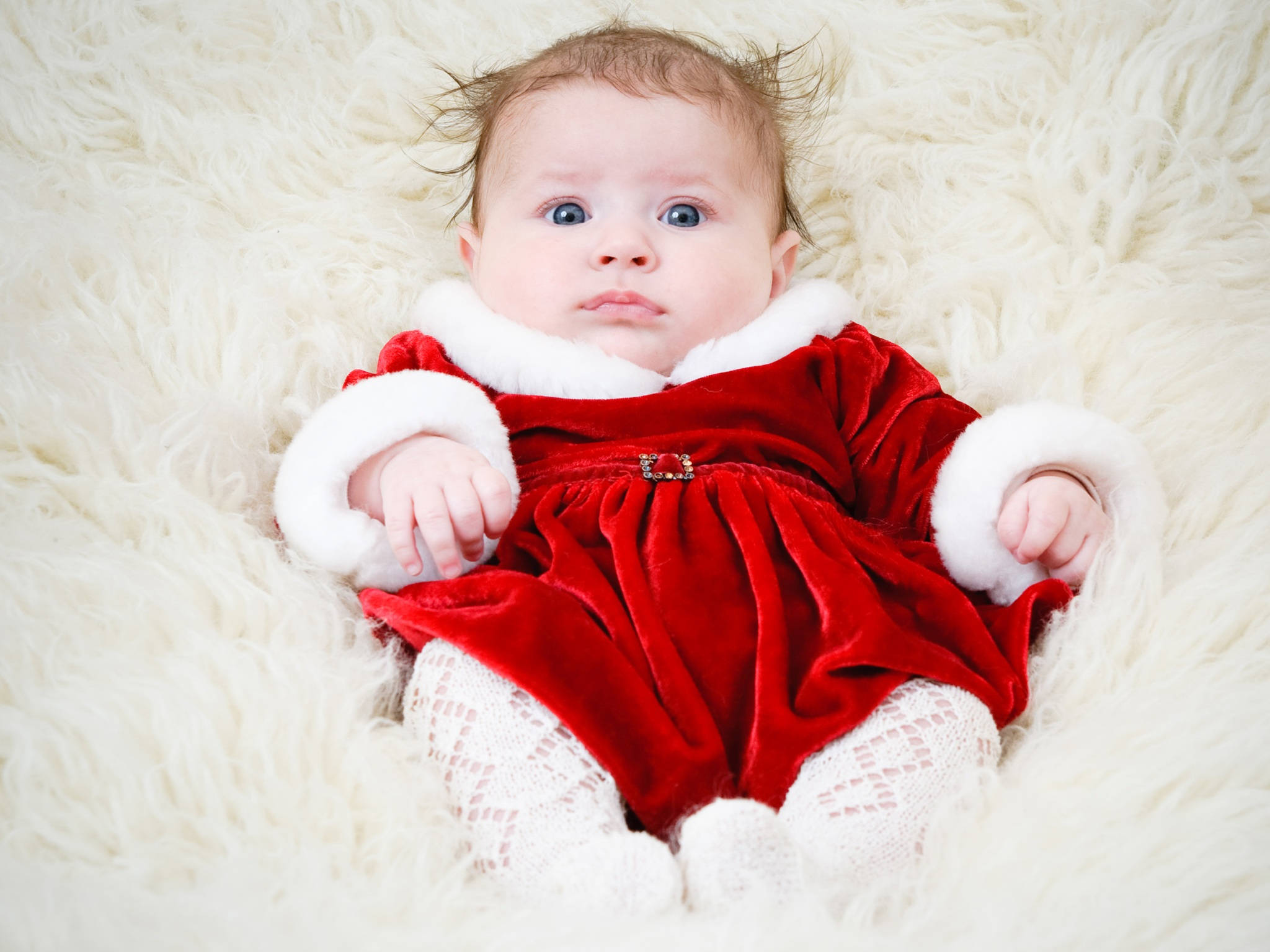 Santa dress, red velvet, white fur trim, Full HD Desktop Wallpaper