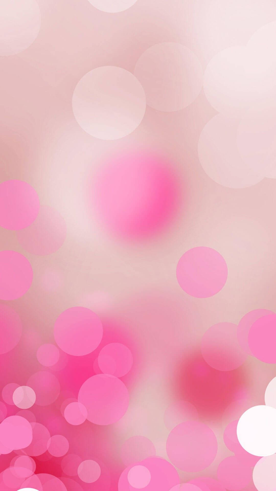 soft pink, white bokeh circles, dreamy gradient background, Full HD Phone Wallpaper