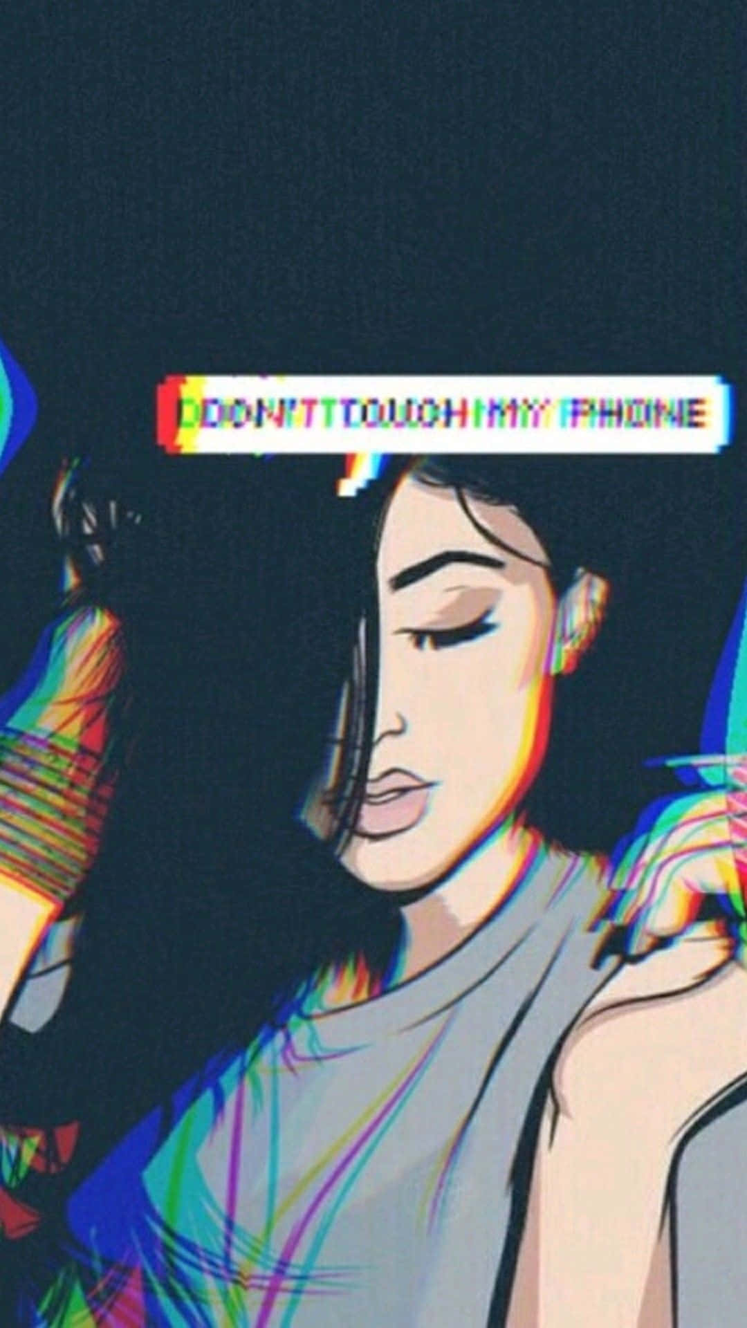Cute Glitch, anime girl, glitch effects, Full HD Phone Wallpaper